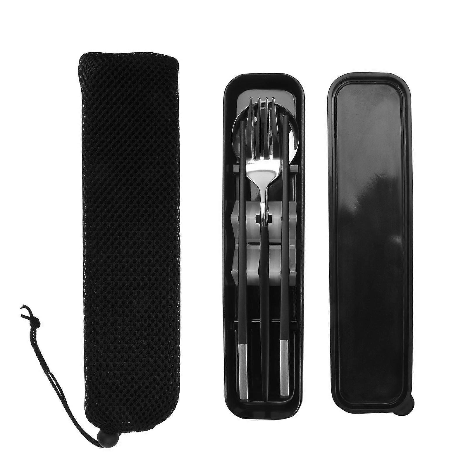 Outdoor Portable Reusable Cutlery Set with Storage Case for Camping, Hiking, Picnic – Includes Spoon, Fork, Chopsticks, and Easy to Carry