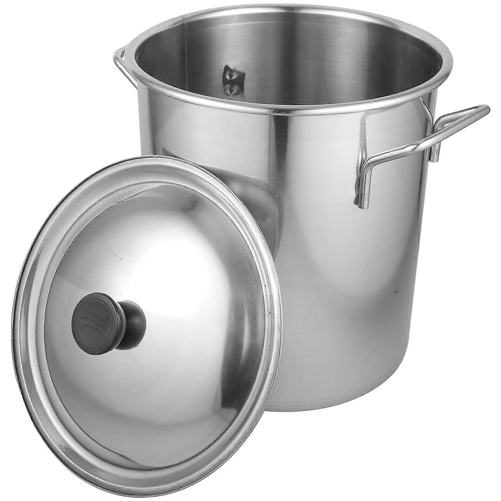 Stainless Steel Stockpot with Lid – Large Capacity Soup Pot for Home, Hotel, and School Use – Easy to Clean, Heat Retaining Design
