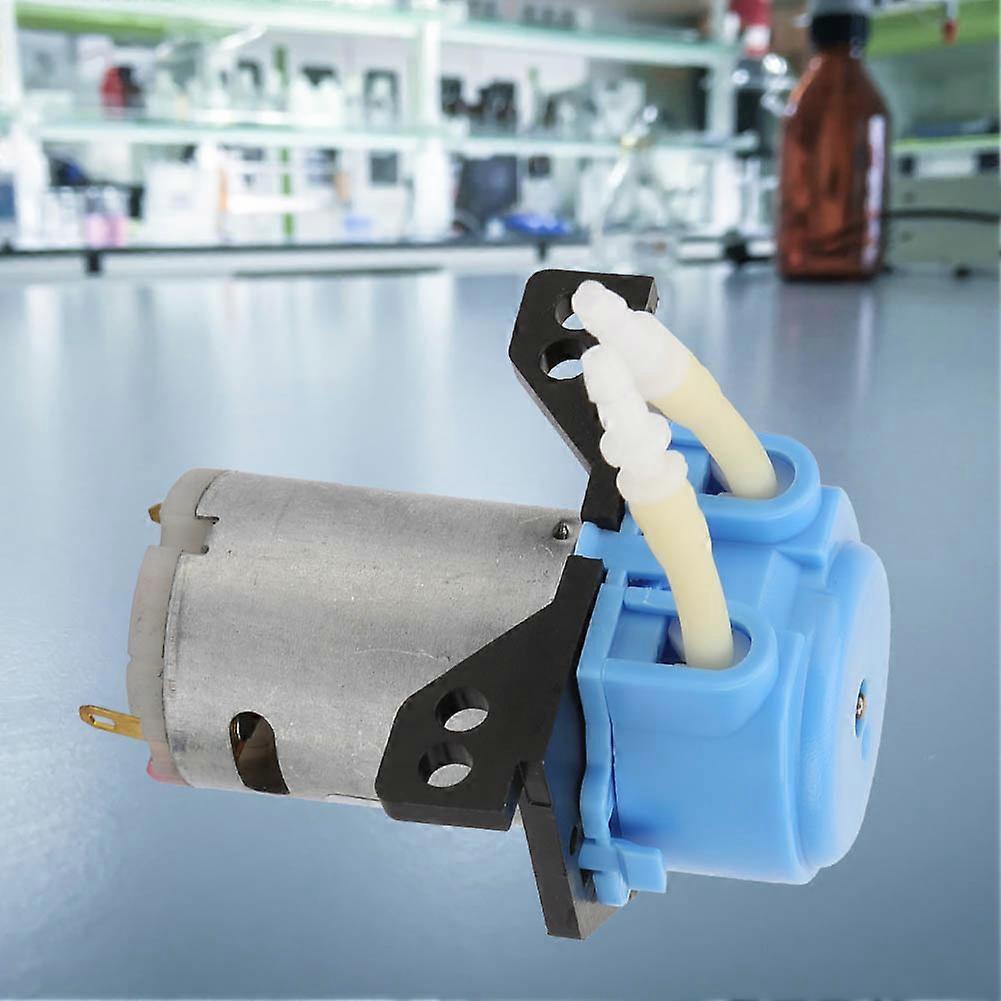 DC6V Micro Peristaltic Pump for Water Liquid Aquarium Lab Analytical 2 x 4mm (Blue)