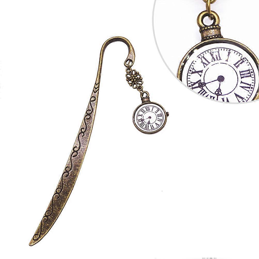 Clock Metal Bookmark Cool Book Marks For Kids present Reading Accessory Anti Rust 2Pcs