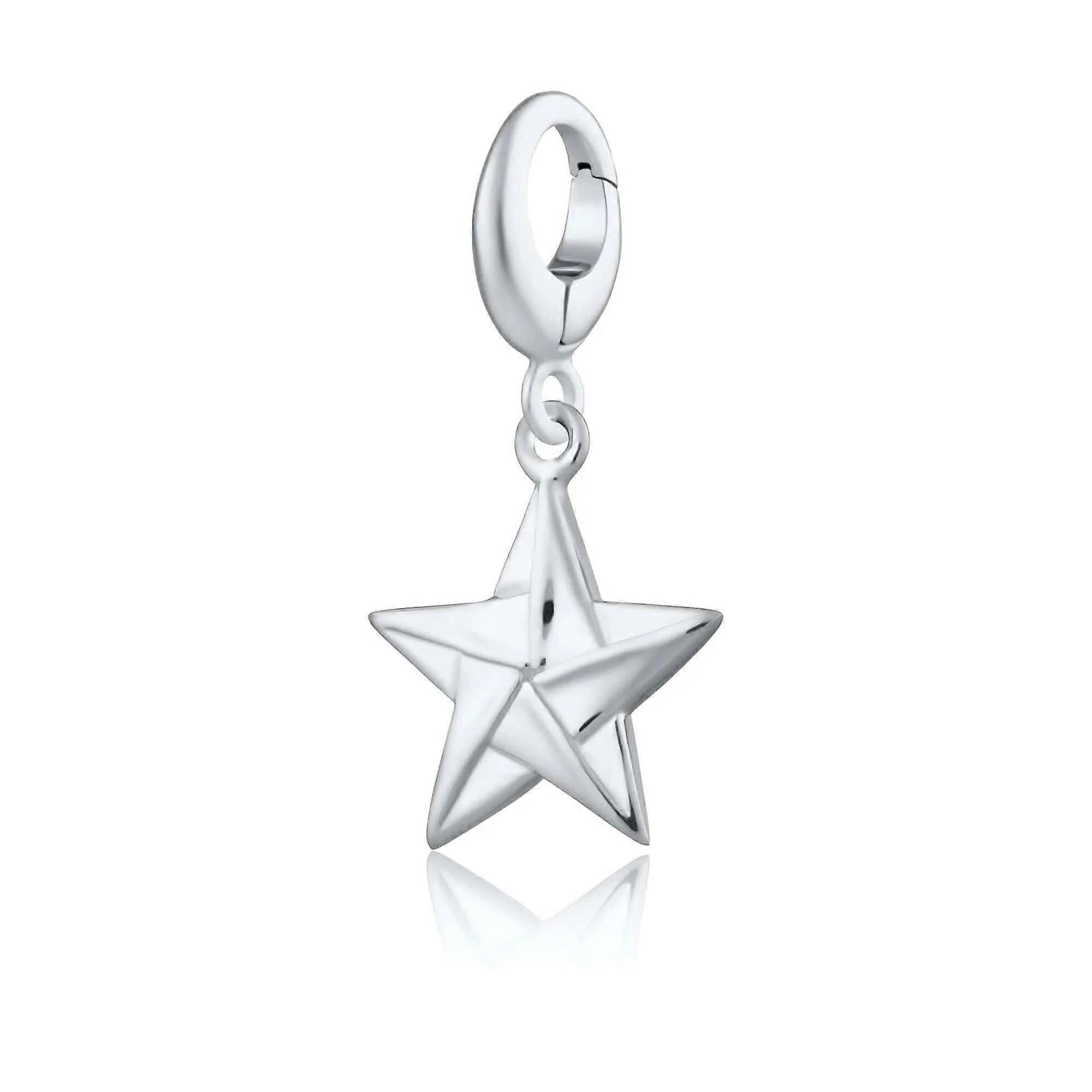 Silver Origami Star Charm CSOST