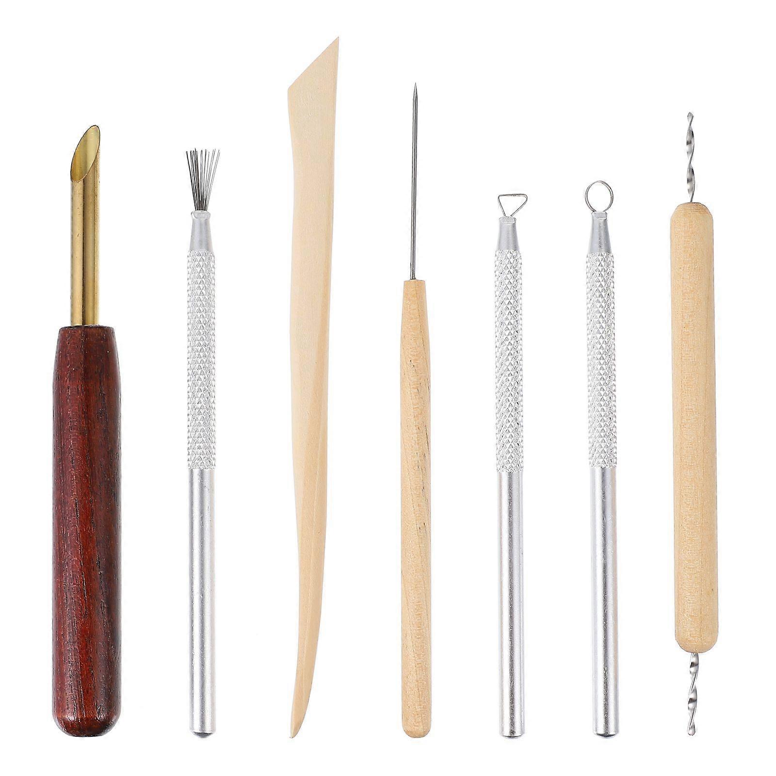 Pottery Tool Polymer Clay Tools Pottery Modeling Supplies Scraping Brushing 7Pcs