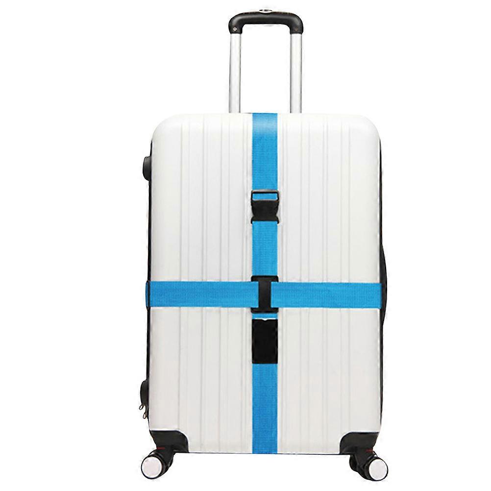 Durable Lightweight Luggage Strap with Pom Buckle and Information Label for Suitcase Organization