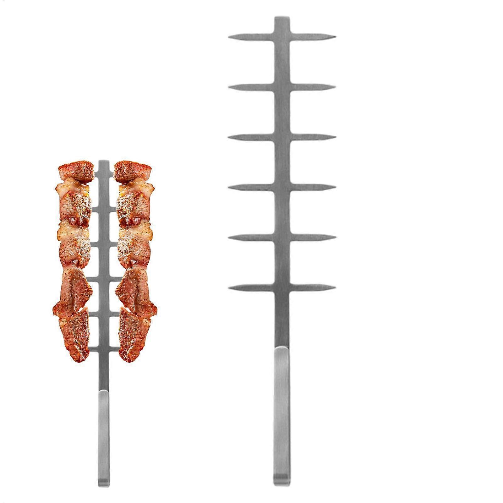 Stainless steel skewers grill skewers grill skewers stainless steel with 12point design reusable metal kebab skewers for sausage and Mars