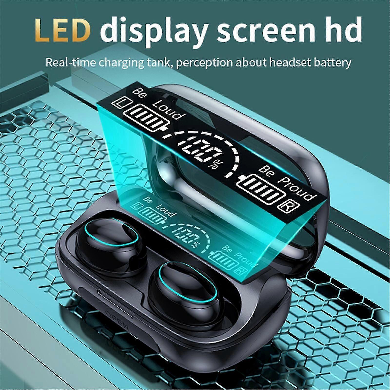 Wireless Bluetooth Headset Large Screen Digital Display Bluetooth Car Call Music Headset