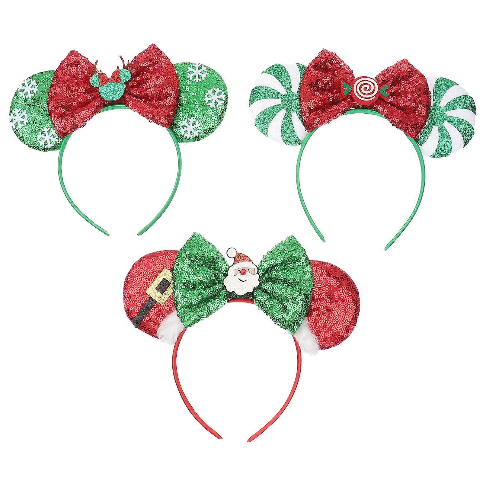 Glow In The Dark Headbands Christmas Cosplay Headwear For Evening Events With Flashing 3Pcs
