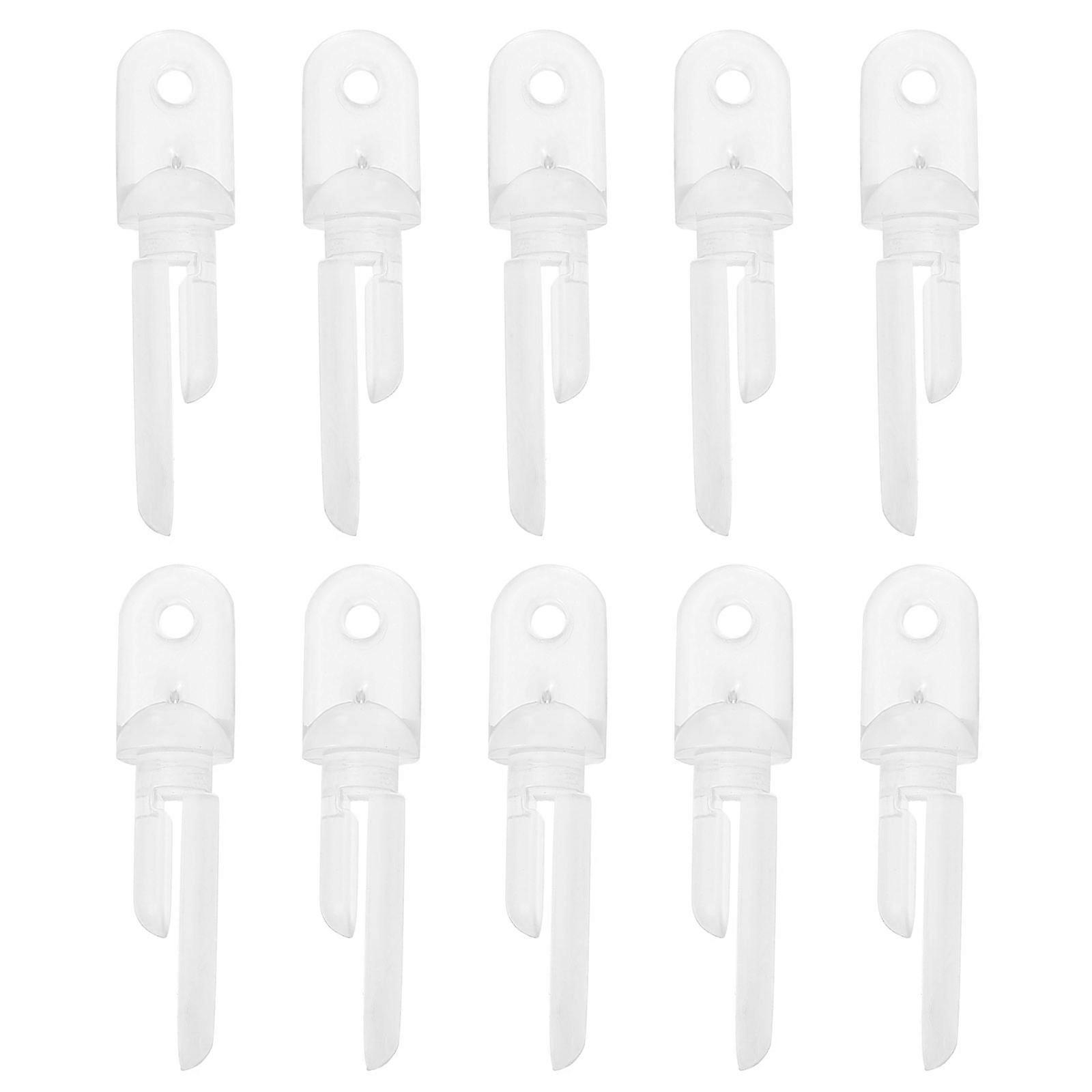 10pcs Transparent Curtain Rod Hooks for Easy Replacement and Secure Blind Control – Universal Fit for Various Blinds and Drapes