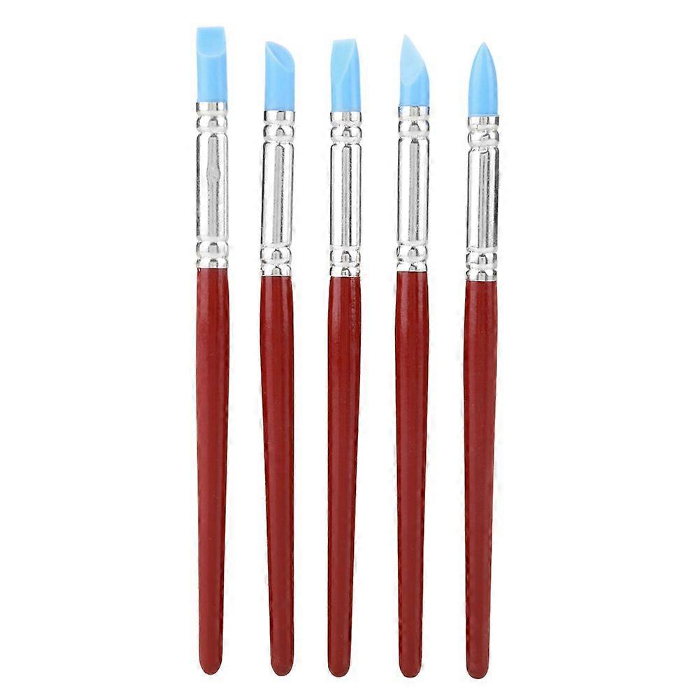 5 x Rubber Tip colors SILICONE BRUSH Design Pottery Clay Sculpture Carving Tool