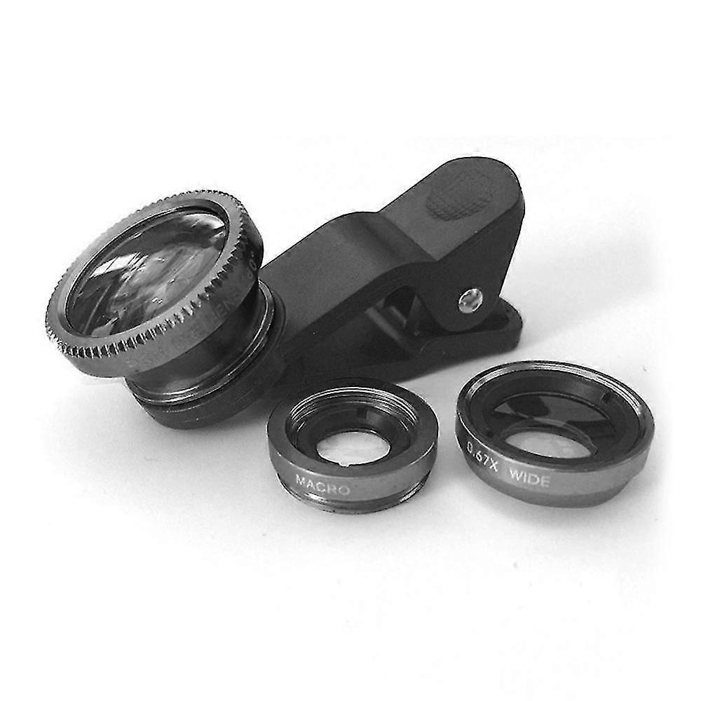 FONKEN 3 in 1 Fisheye Phone Lens Wide Angle Zoom Fish Eye Macro Lenses Camera Kits With Clip Lens On The Phone For Smartphone
