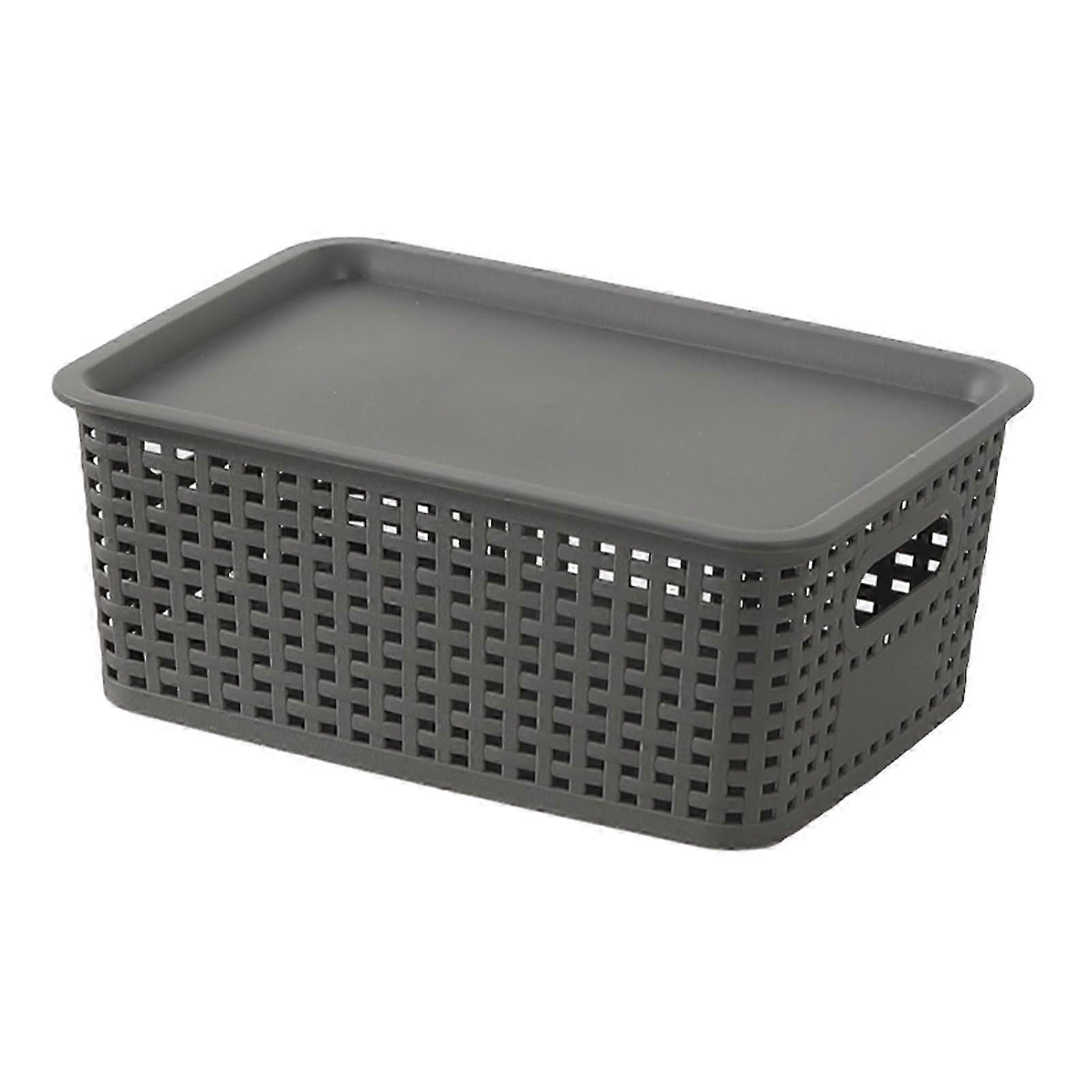 Stackable Wicker Storage Basket - Hollow Design with Carry Handle for Versatile Organizing
