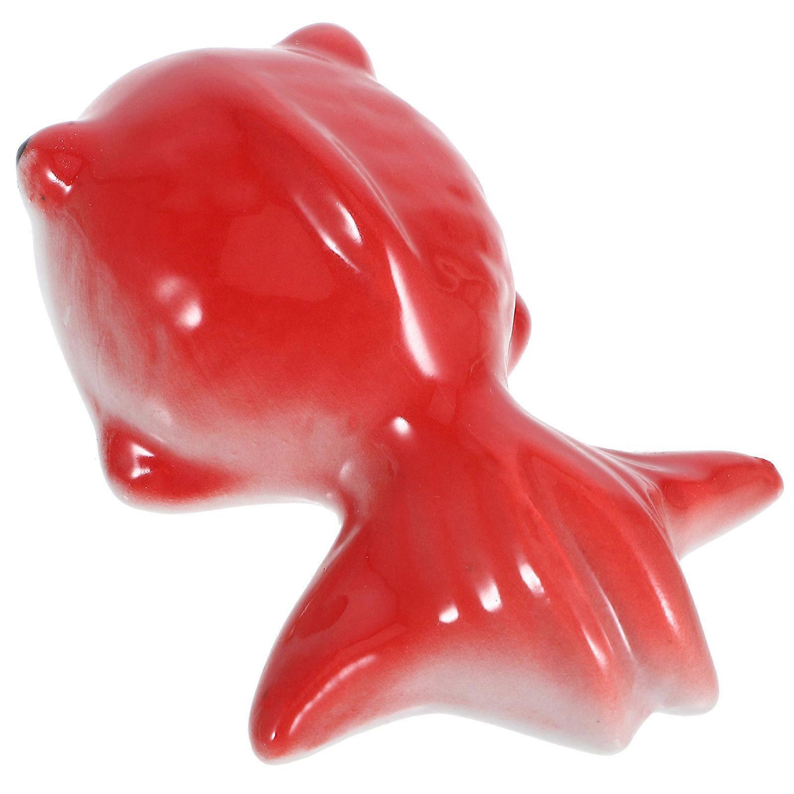 Ceramic Fish Statue Floating Decoration Fish Tank Decor Black 1Set