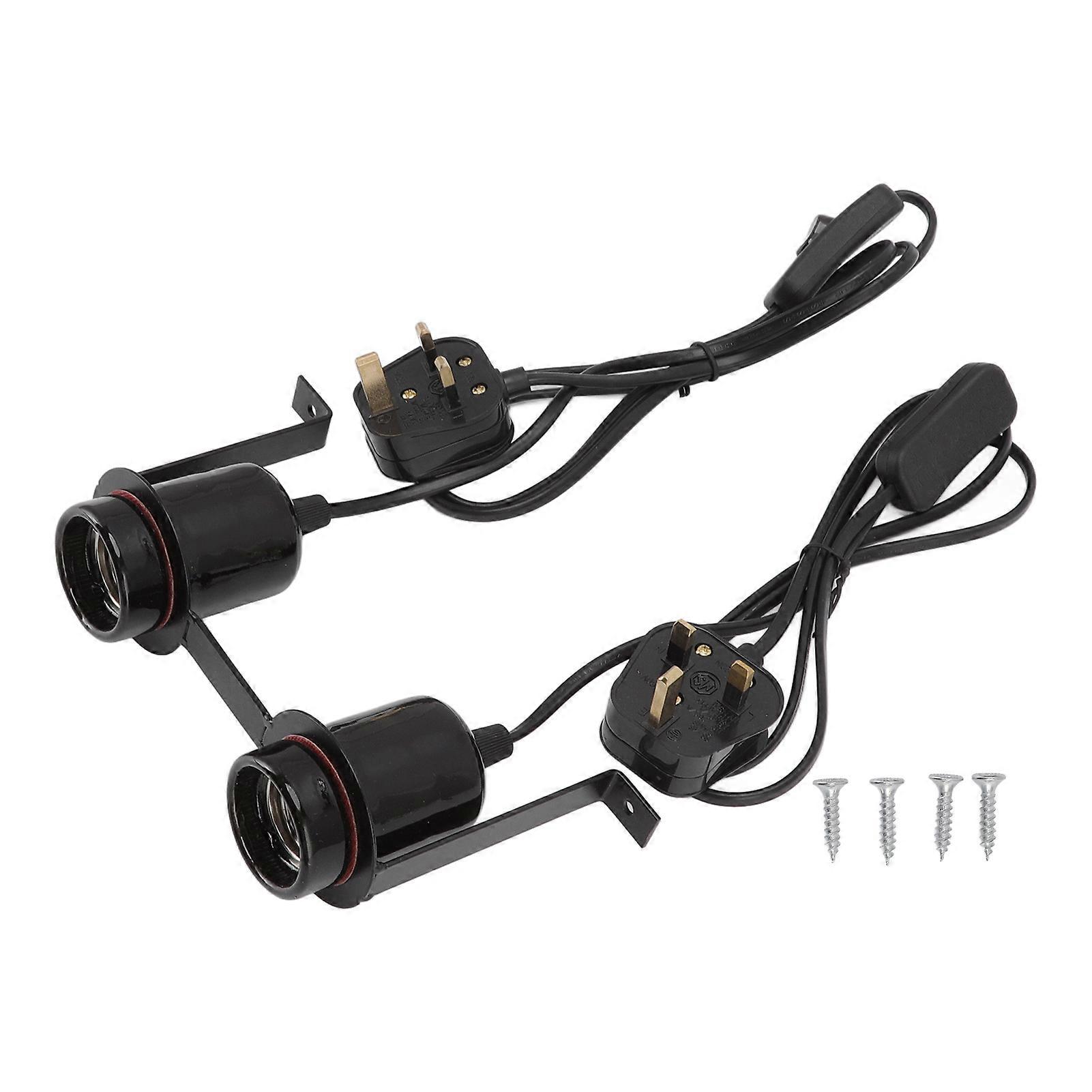 Reptile Ceramic Heat Lamp Holder Load 300W E27 Base Bulb Socket for Lizard Tortoise UK Plug 250V