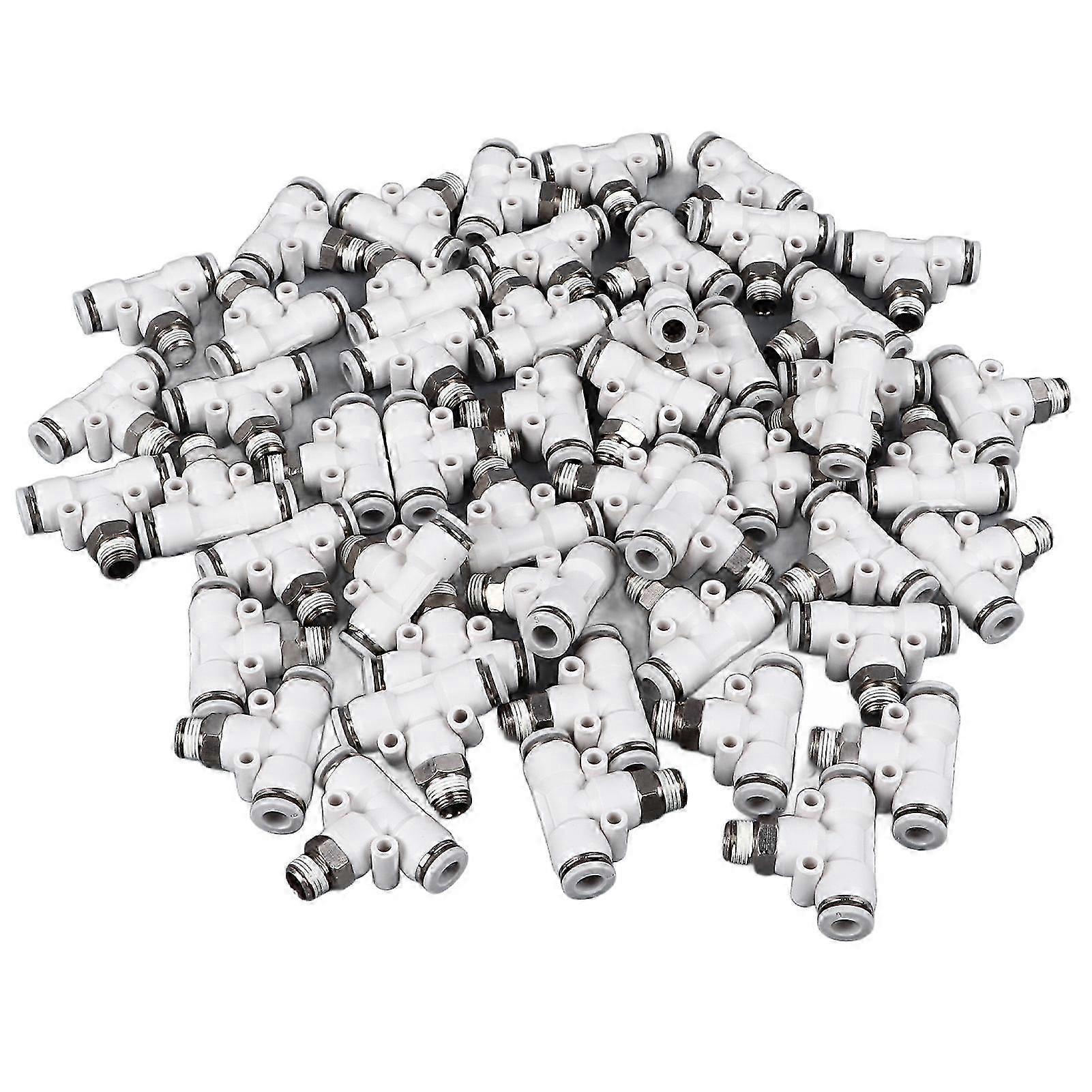 50PCS Air Hose T Connector 3 Way Adjustable Quick Release Pneumatic Fitting