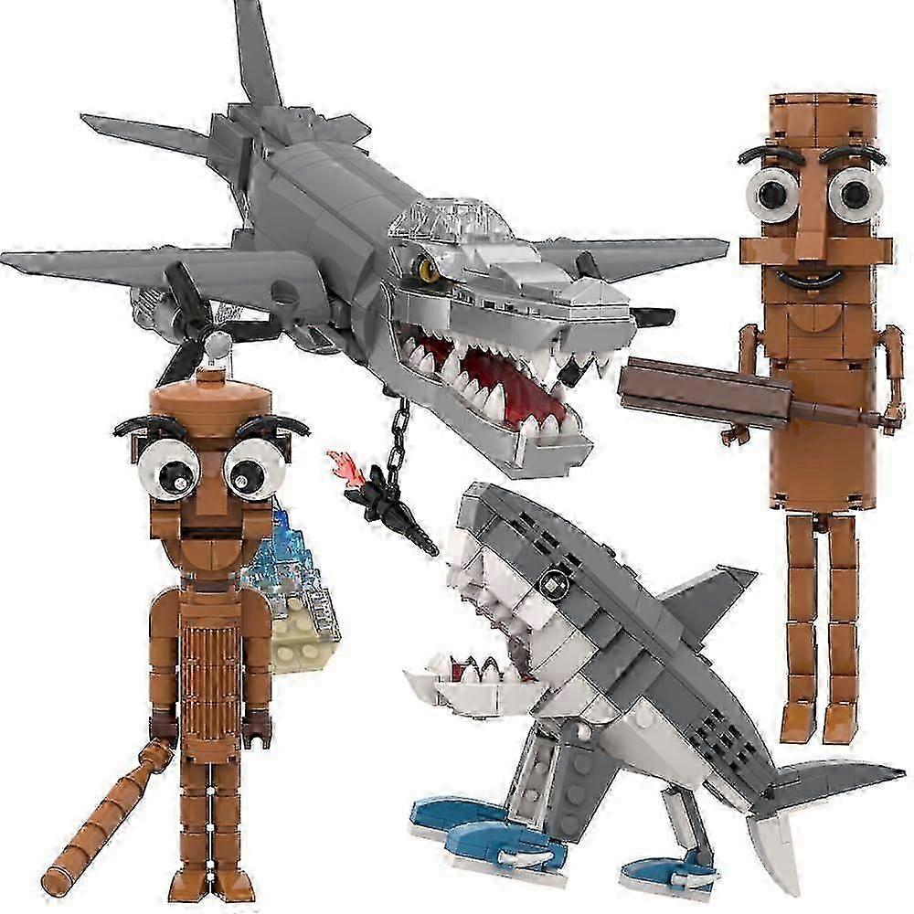 Brainrot AI Tralalero Building Blocks - Ensemble de figurines articulées interactives avec effets sonores