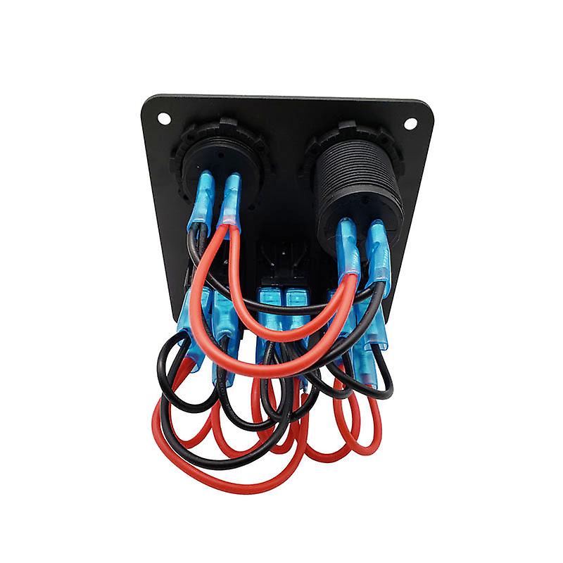 Panneau De Commutation Avec Voltmètre Numérique, Double Port USB Et Prise 12V - Neuf
