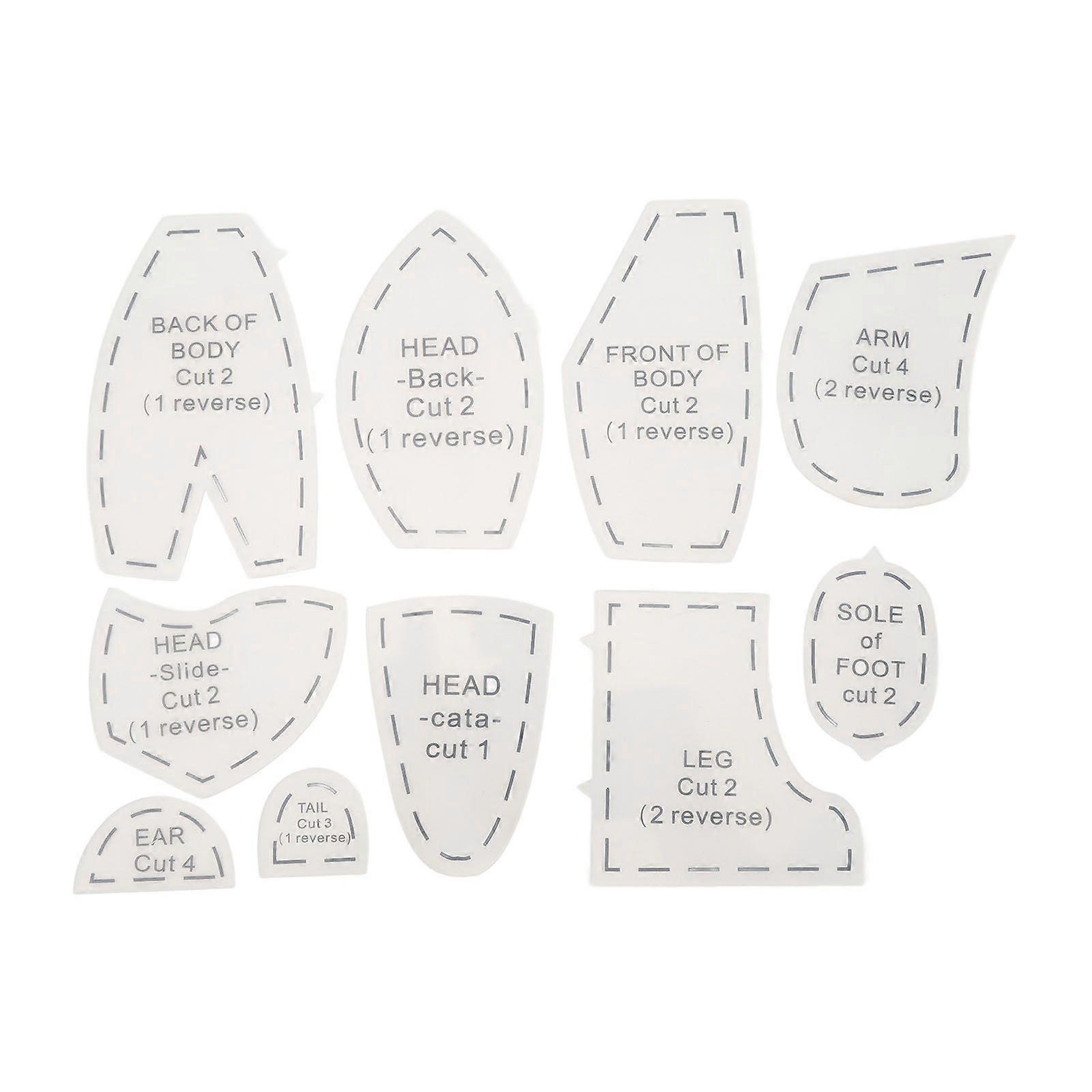 2025 Latest Model Memory Bear Template Ruler Set Acrylic Memory Bear Sewing