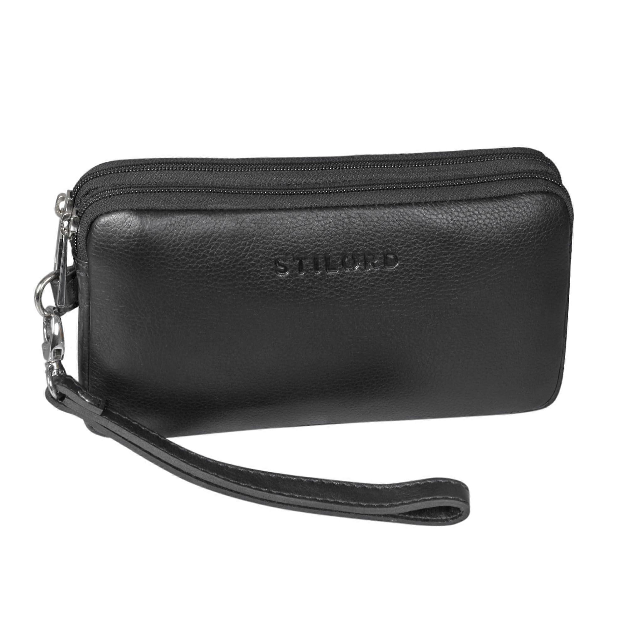Richie' Leather Men's Handbag with Removable Loop, Black