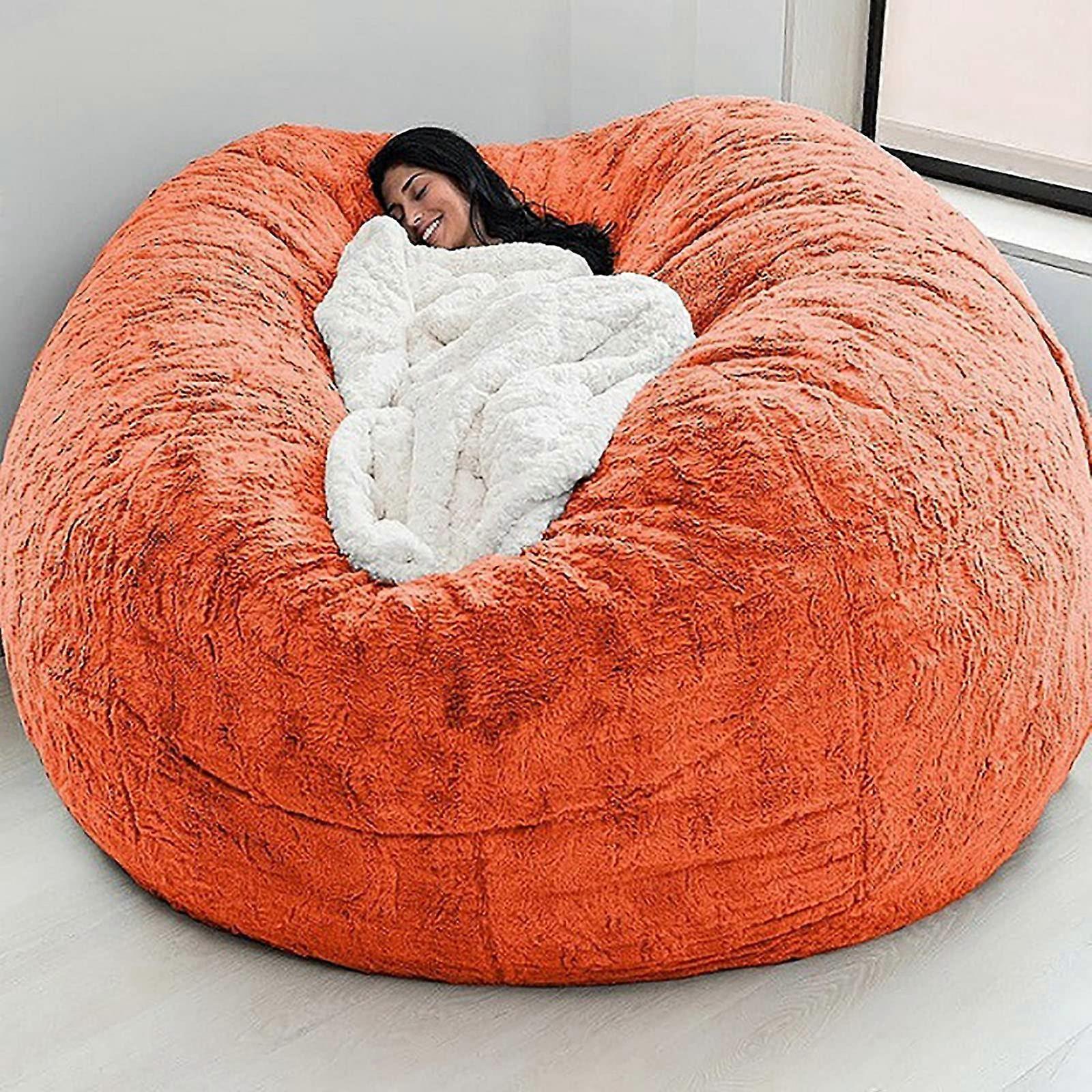 Giant Faux Fur Bean Bag Sofa Cover 5ft 6ft 7ft Luxury Lazy Sofa for Living Room Indoor Outdoor (Cover Only) Comfortable Stylish Seating Solution
