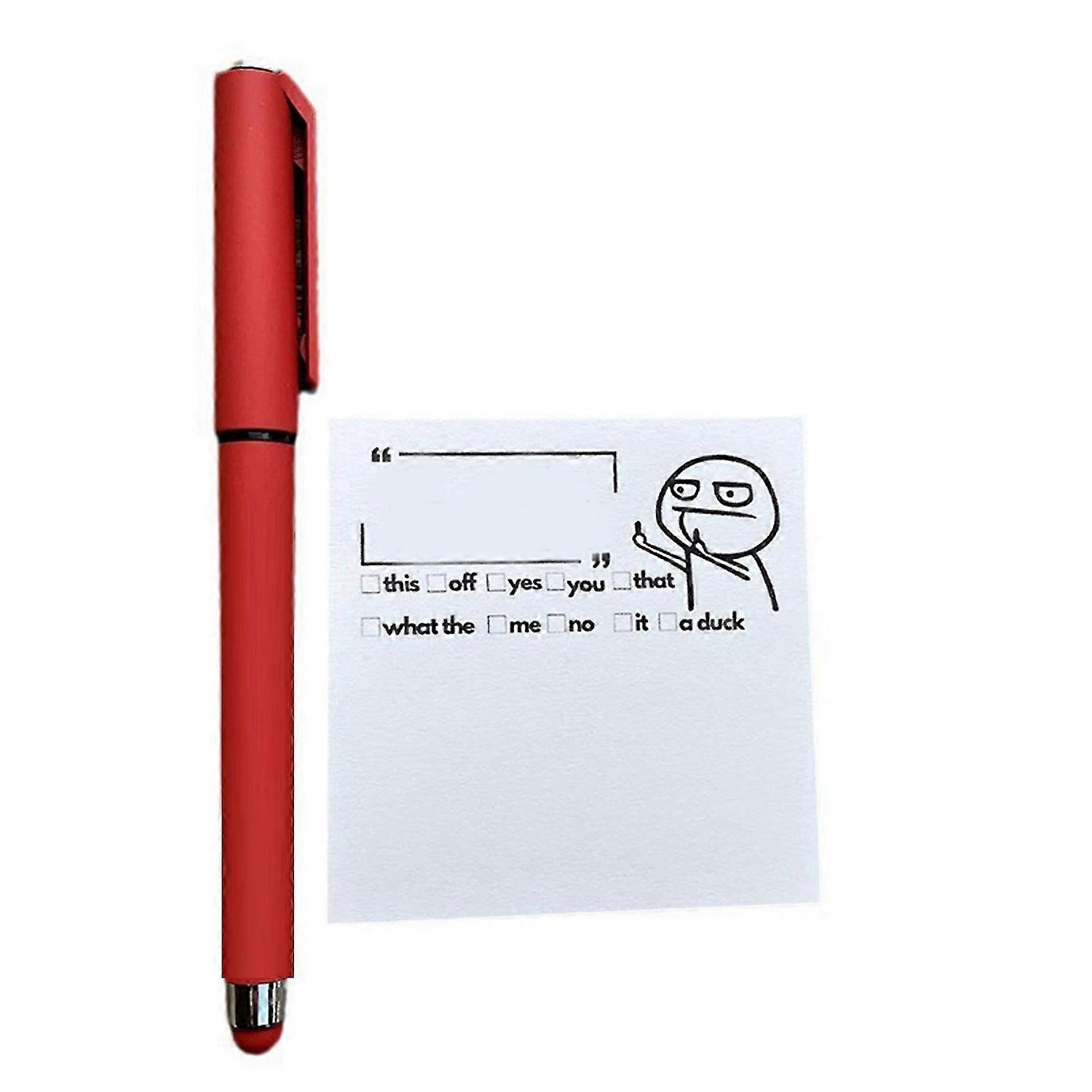 フレッシュアウタファックパッドとペン、面白い付箋とペンセット、不機嫌なノベルティ事務用品、ギフト
