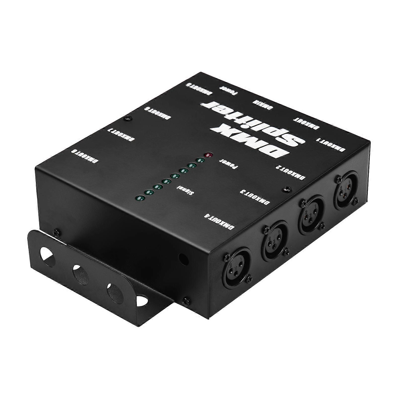 Signal Splitter 1 Way in 8 Channel Output Signal Splitter Amplifier Distributor for Stage Lighting