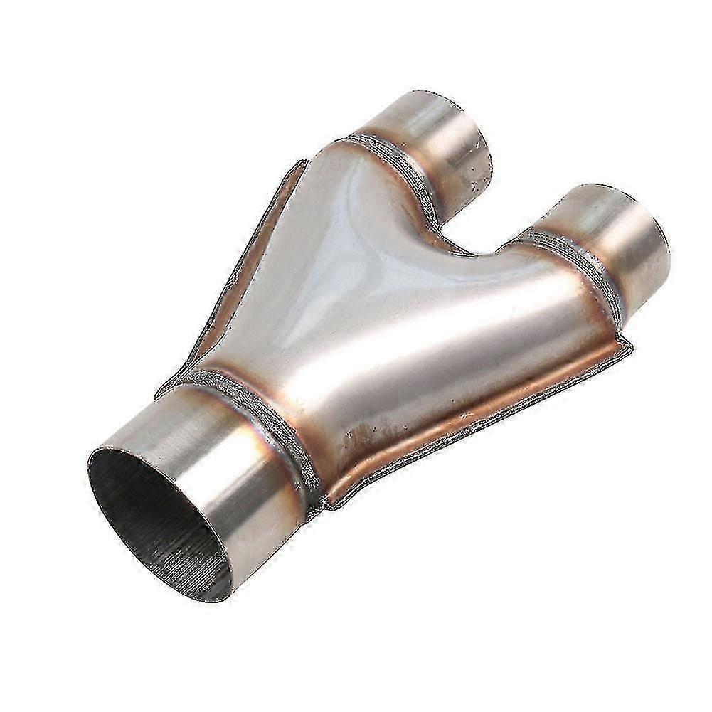 Stainless Steel Exhaust Y Pipe Universal Exhaust Adapter Connector Silver 76-76mm