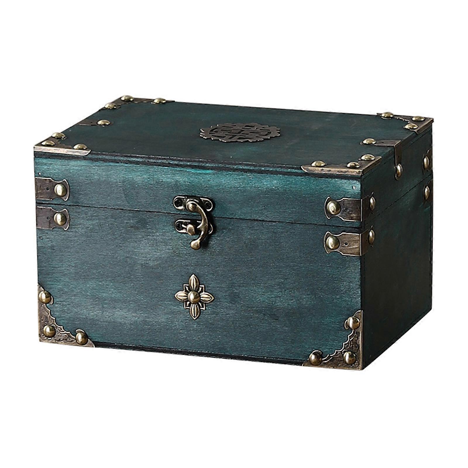 Elegant Retro Styles European Travel Case Practical Sturdy Wood Storage Box for Daily Use and Home Decoration Multicolor