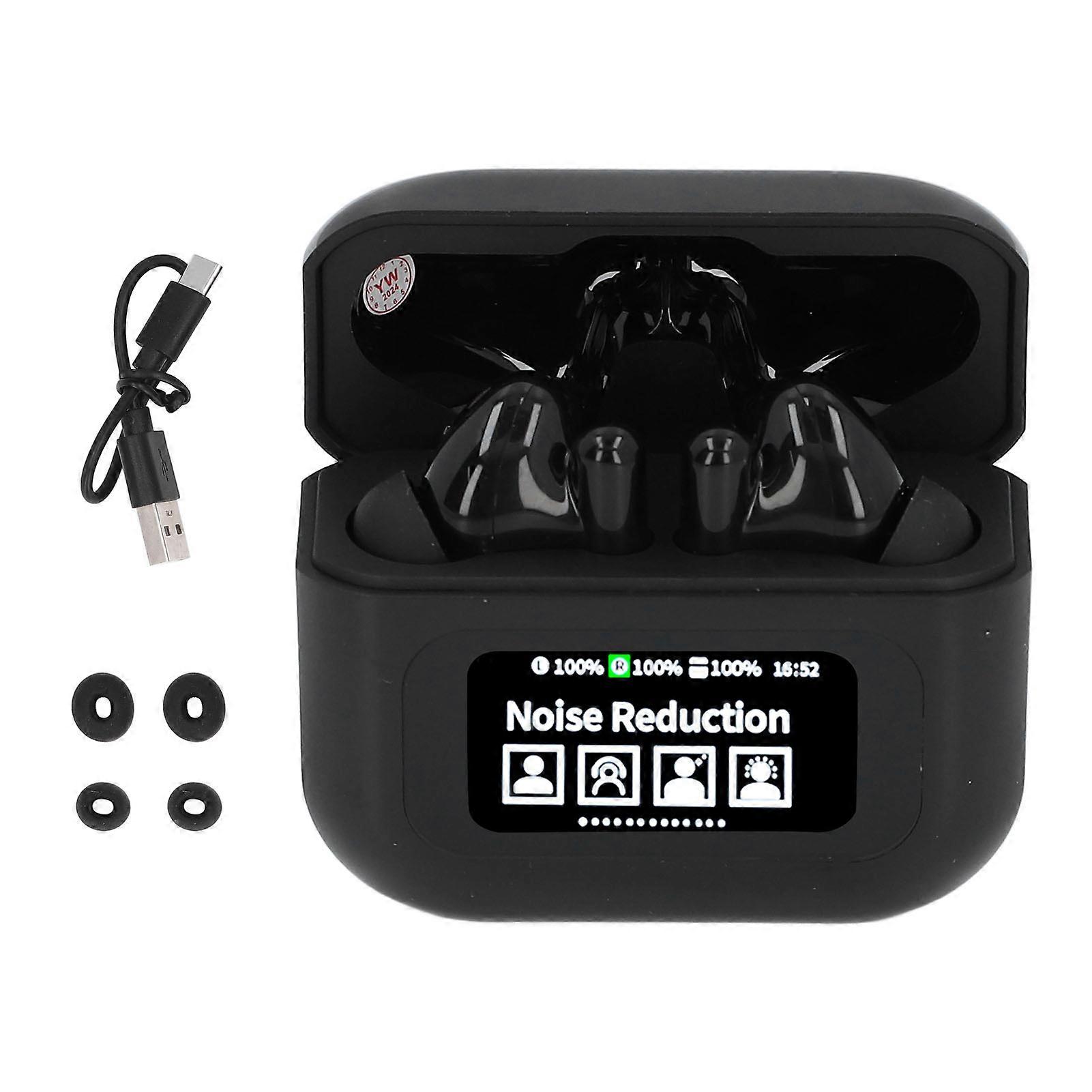 Wireless Bluetooth 5.4 Earbuds with Touchscreen Case, HiFi Sound, Ergonomic Design, Black