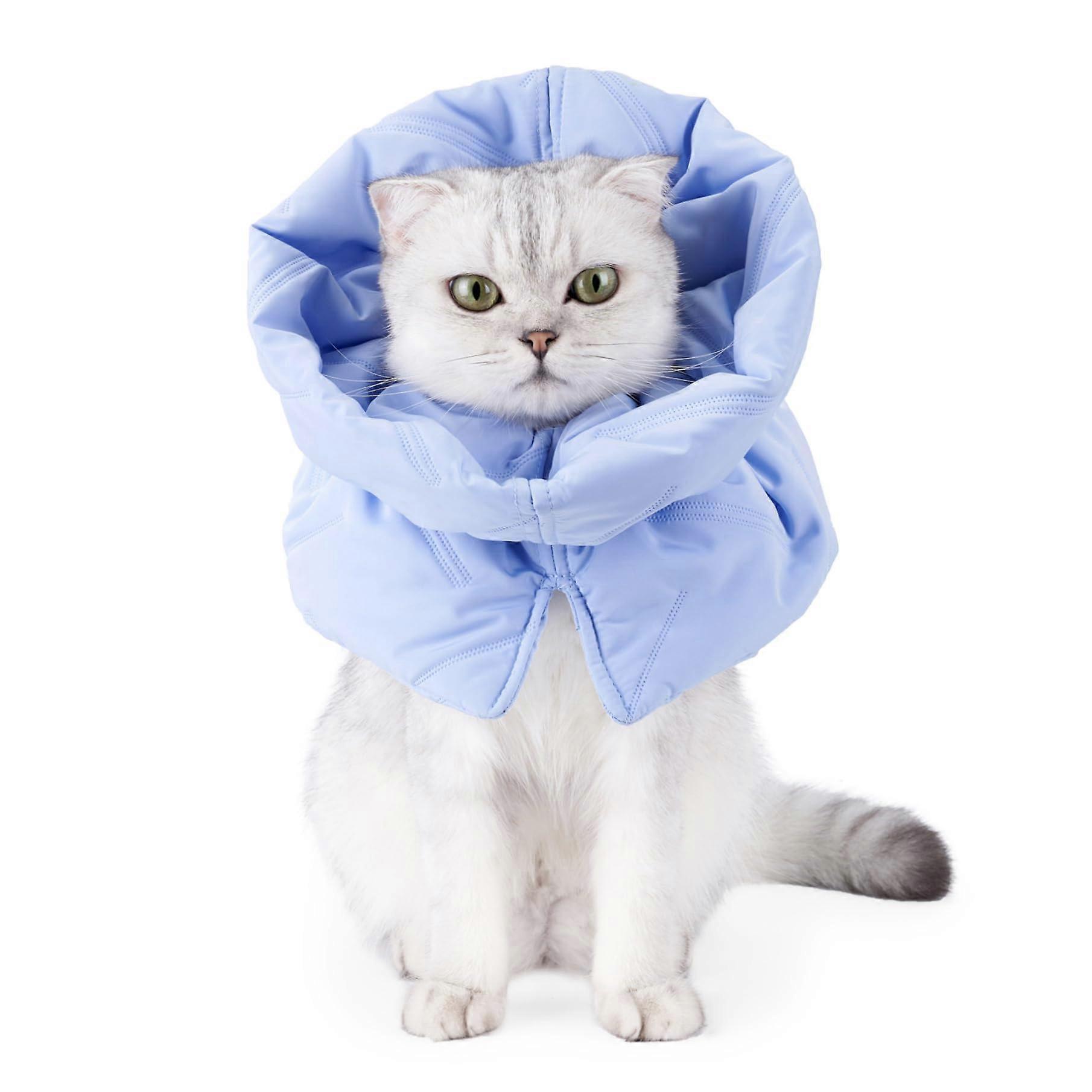 Adjustable Soft Warm Cat Cone Collar, AntiScratching and Licking, Foldable Reusable Kitten Recovery ECollar for Cats.