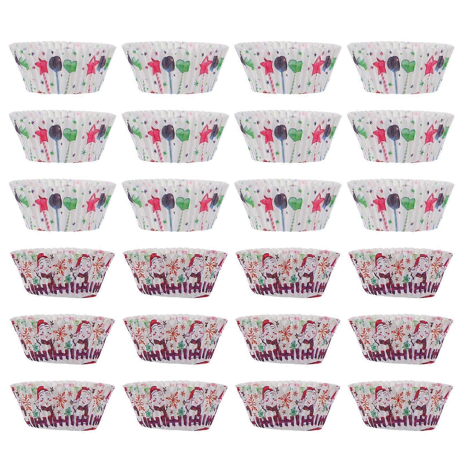 200pcs Christmas Paper Cupcake Cups, Heat Resistant & Grease Proof Baking Liners for Muffins, Desserts & Party Decorations