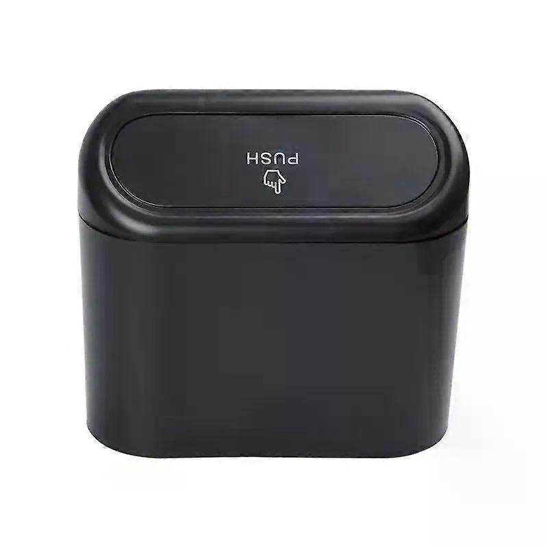 Car Trash Bin Hanging Vehicle Garbage Dust Case Storage Box Black Abs Square Pressing Type Trash Can Auto Interior Accessories