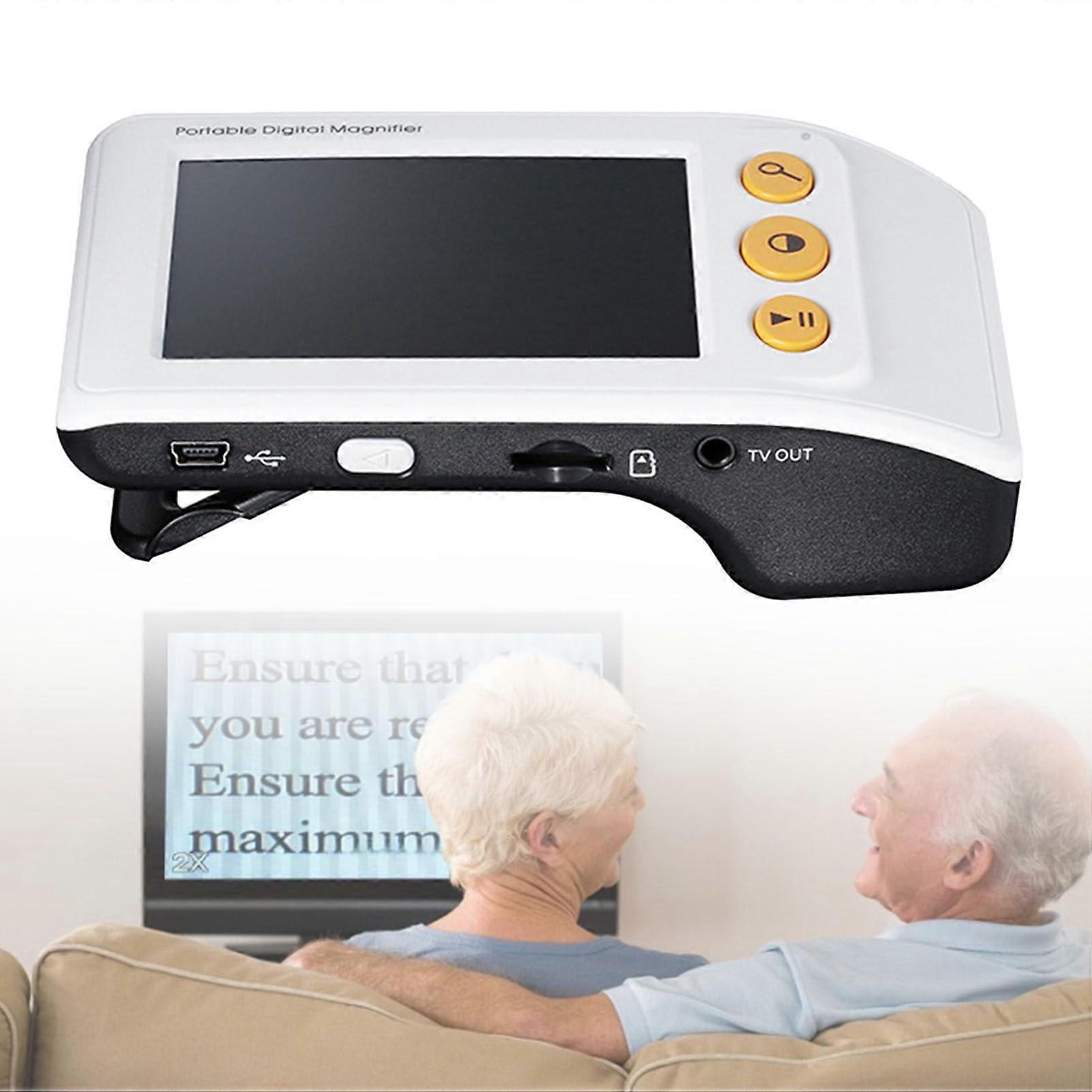 Portable Video Digital Magnifier 3.5 Inch HD Screen 2x 25x Zoom Handheld Reader for Low Vision Seniors and Kids White