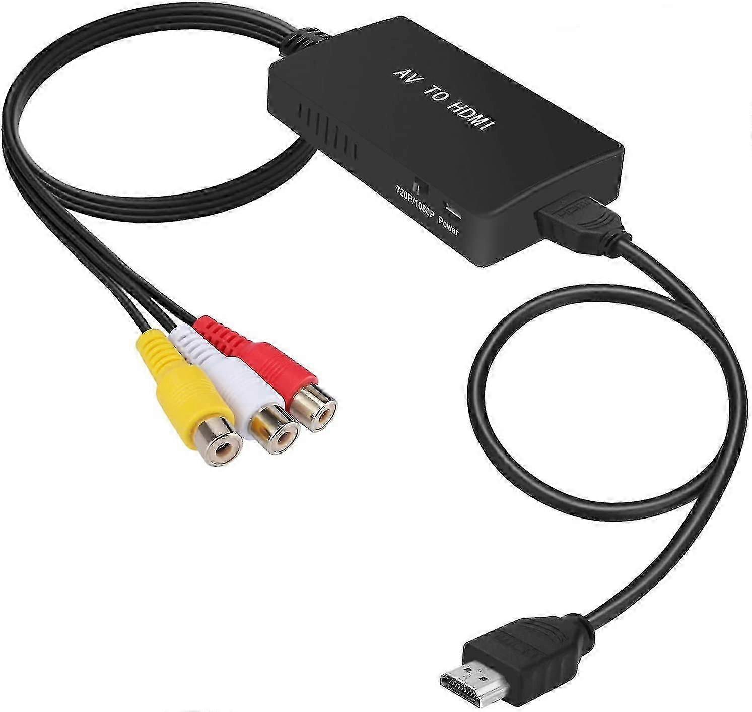 Rca To Hdmi Converter, Composite To Hdmi Adapter Support 1080p Pal/ntsc