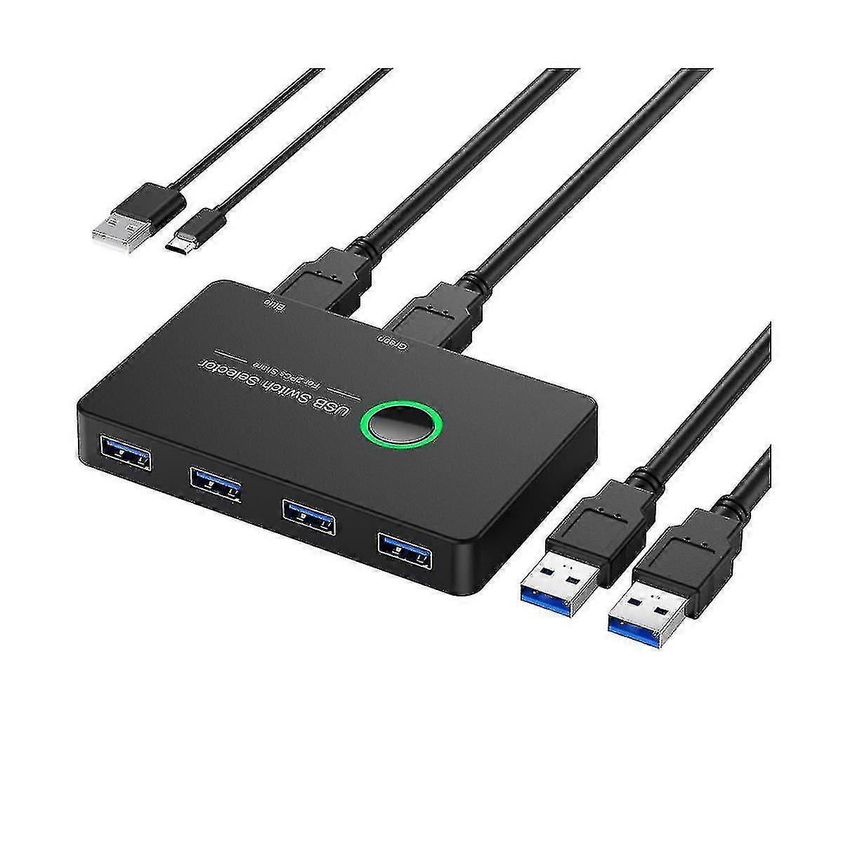 Usb Kvm Switch Usb 3.0 Kvm Usb Switcher For Keyboard Mouse Printer Mi Box 2pc Port Sharing 4pcs Dev