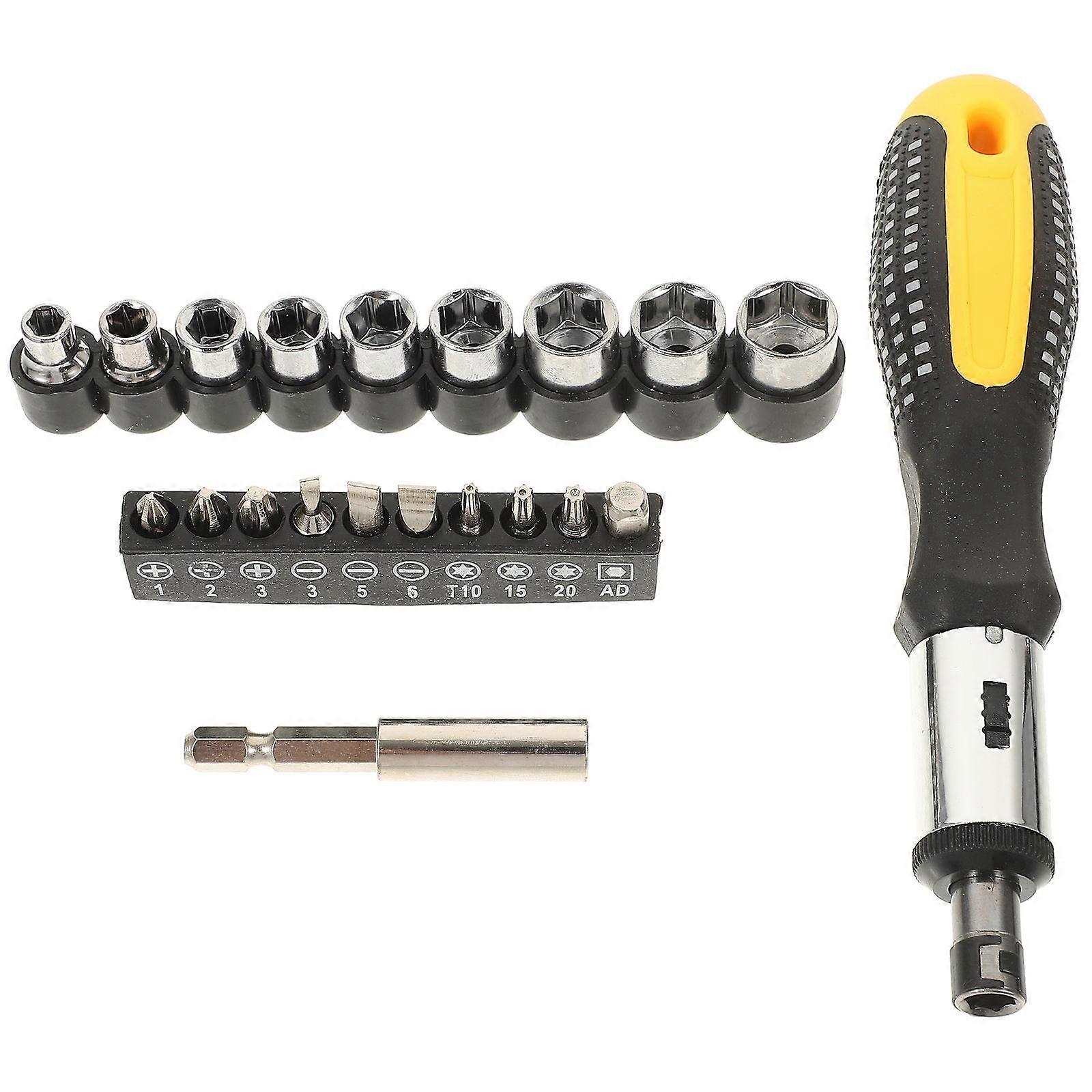 Chrome Vanadium Ratchet Screwdriver Set – Compact Multi Tool Repair Kit for Home DIY and Electronics