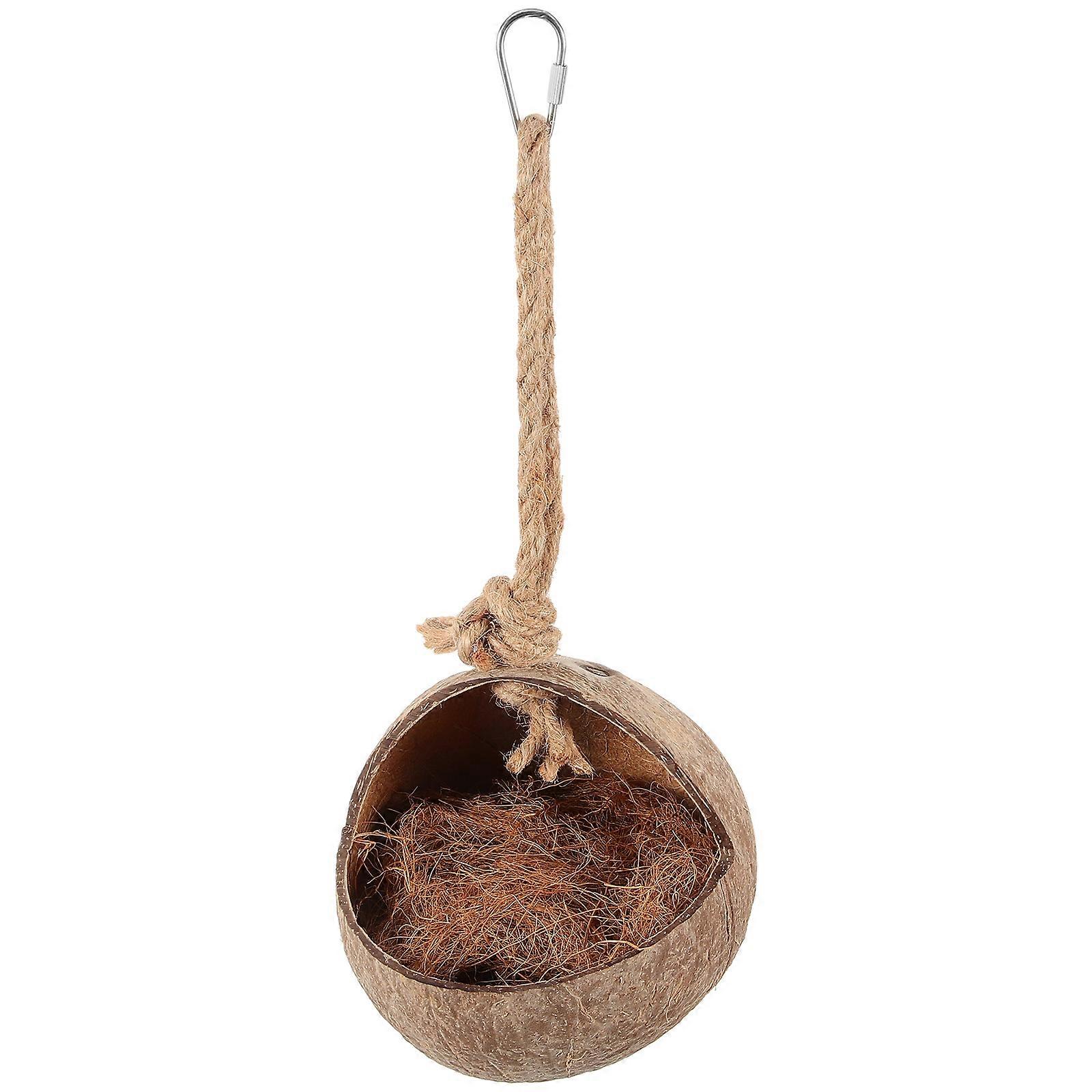 Durable Coconuts Shell Bird House for Parrot Comfortable Use 7 inch