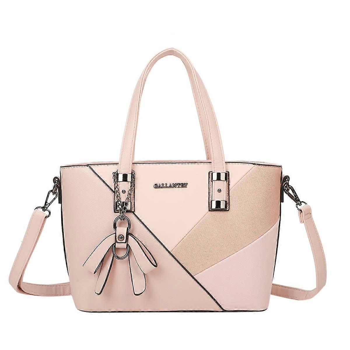 Women's Handbag Adorned with Bow and Geometric Pattern