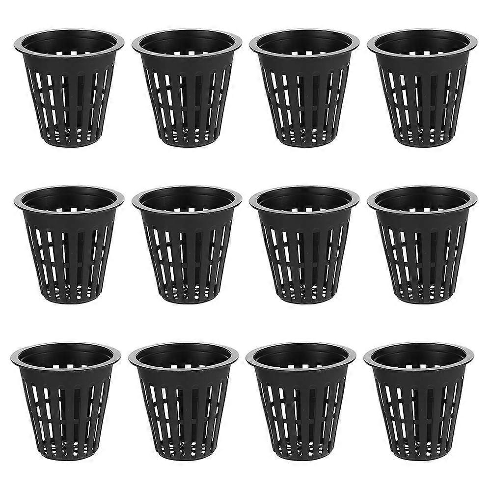 Mesh Cups for Hydroponics 12Pcs Black Plastic with Soilless Efficiency for Storage Use
