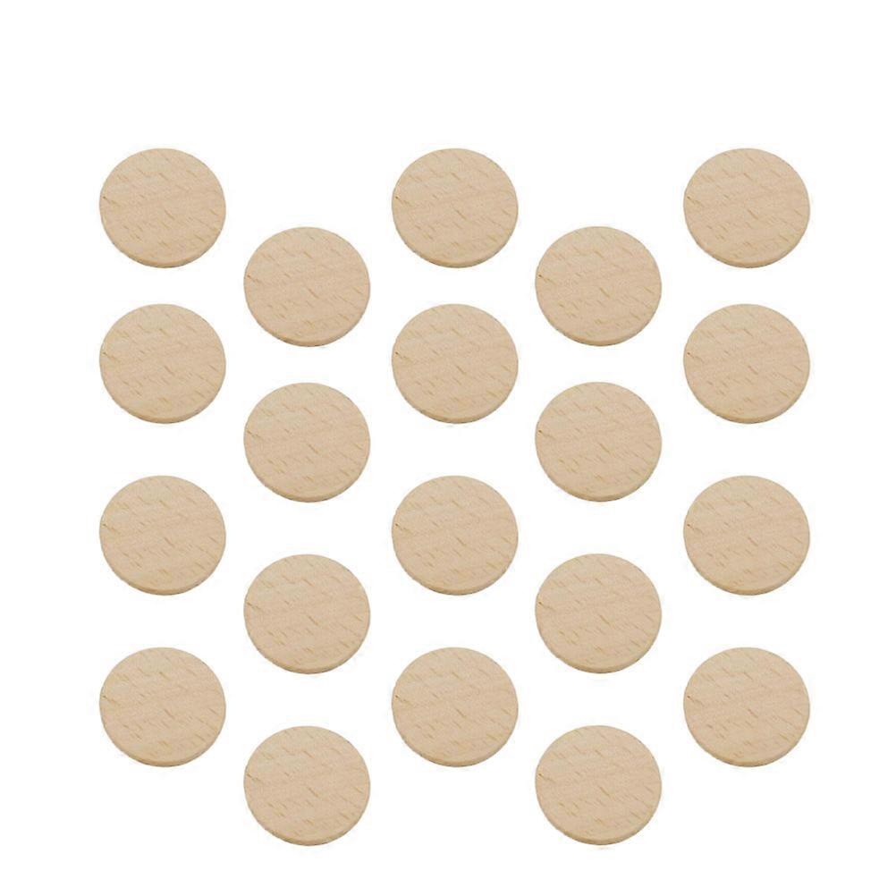 Wood Piece Round for Decoration Beige Color Synthetic Material with Natural Grain Pattern Great for DIY Crafts 36MM