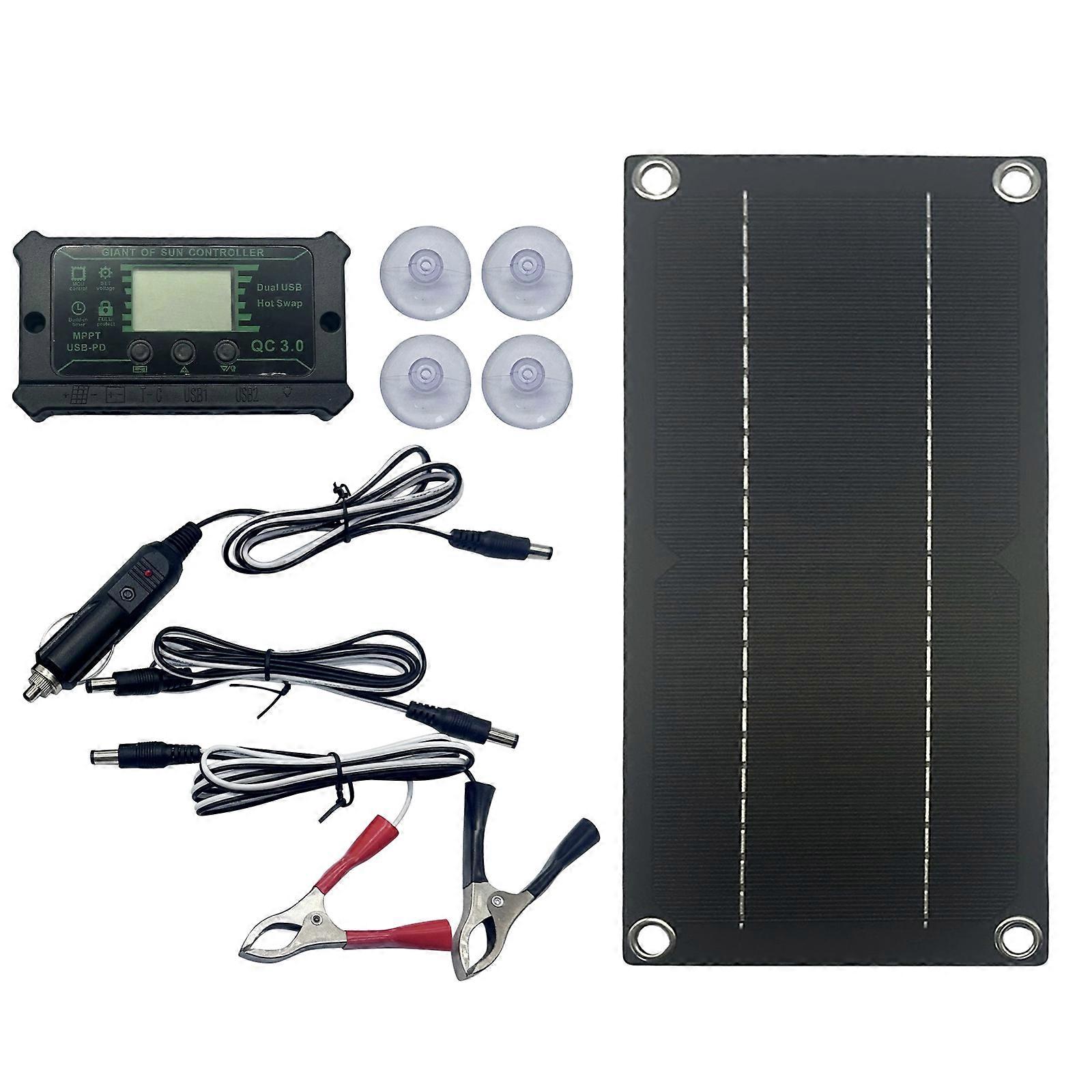 600W 100A Solar Panel with Wire Dripping Glues Plate Solar Epoxy Panel Polysilicon Board Solar Systems Module Enduring Multicolor