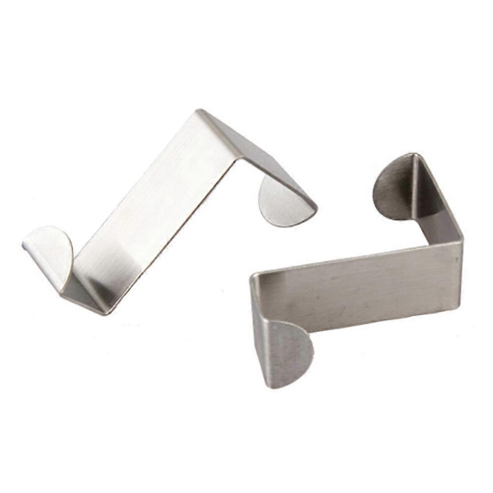 Hanging Door Hook Metal Storage Solution Bathroom Kitchen Wardrobe 4Pcs Silver