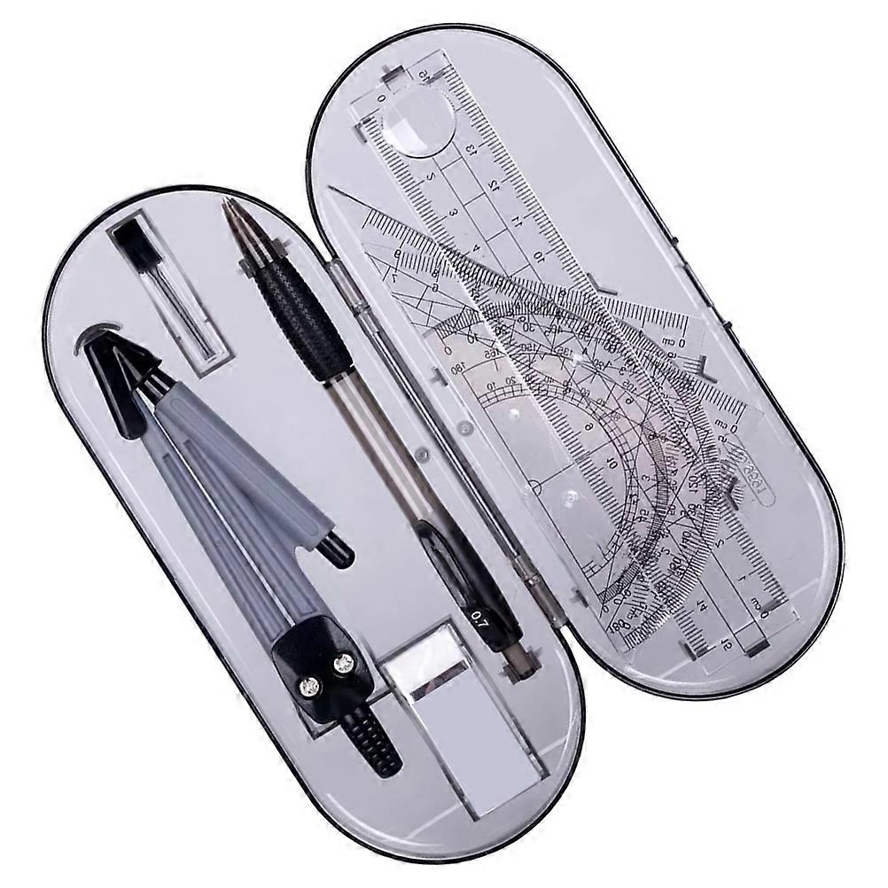 Staionery Kit with Compasses Ruler Eraser Set Drawing Tools for School Use 1 Set