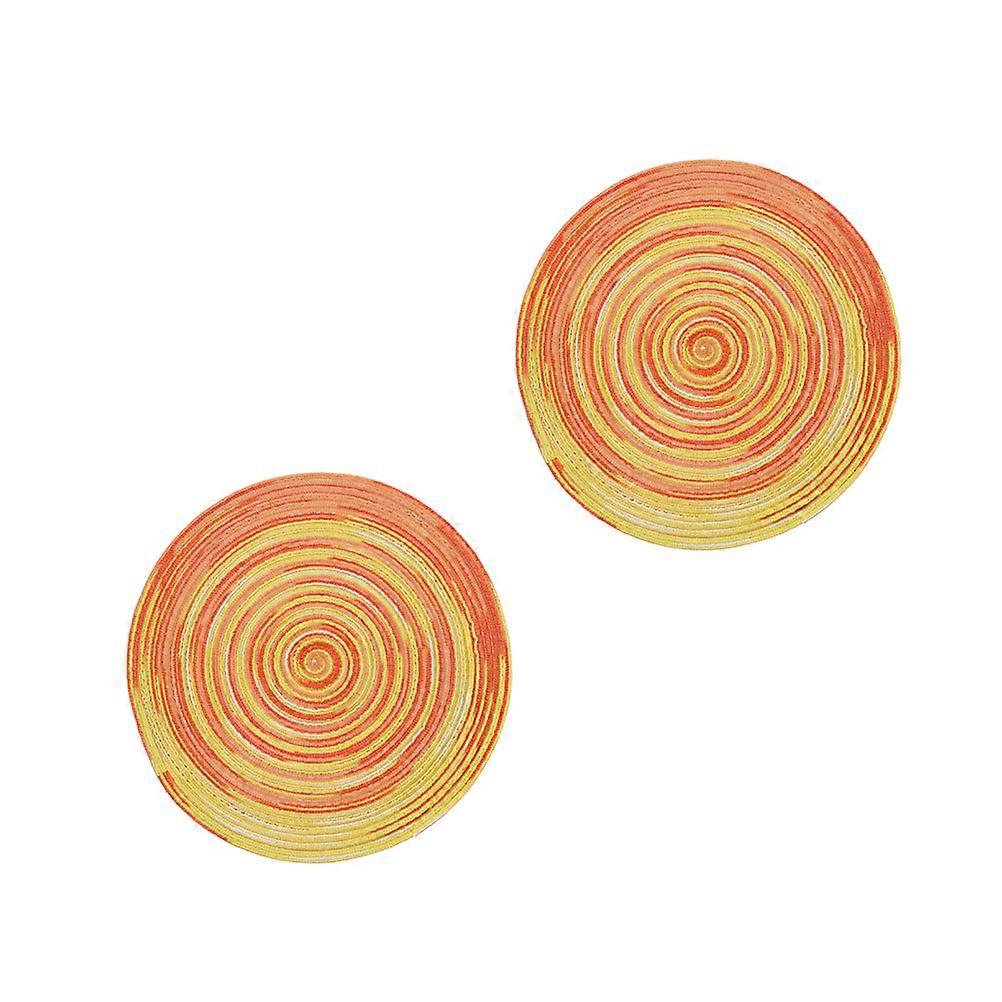 Yellow HandWoven Cotton Coasters Set of Resistant Table Placemats for Home Use 30cm