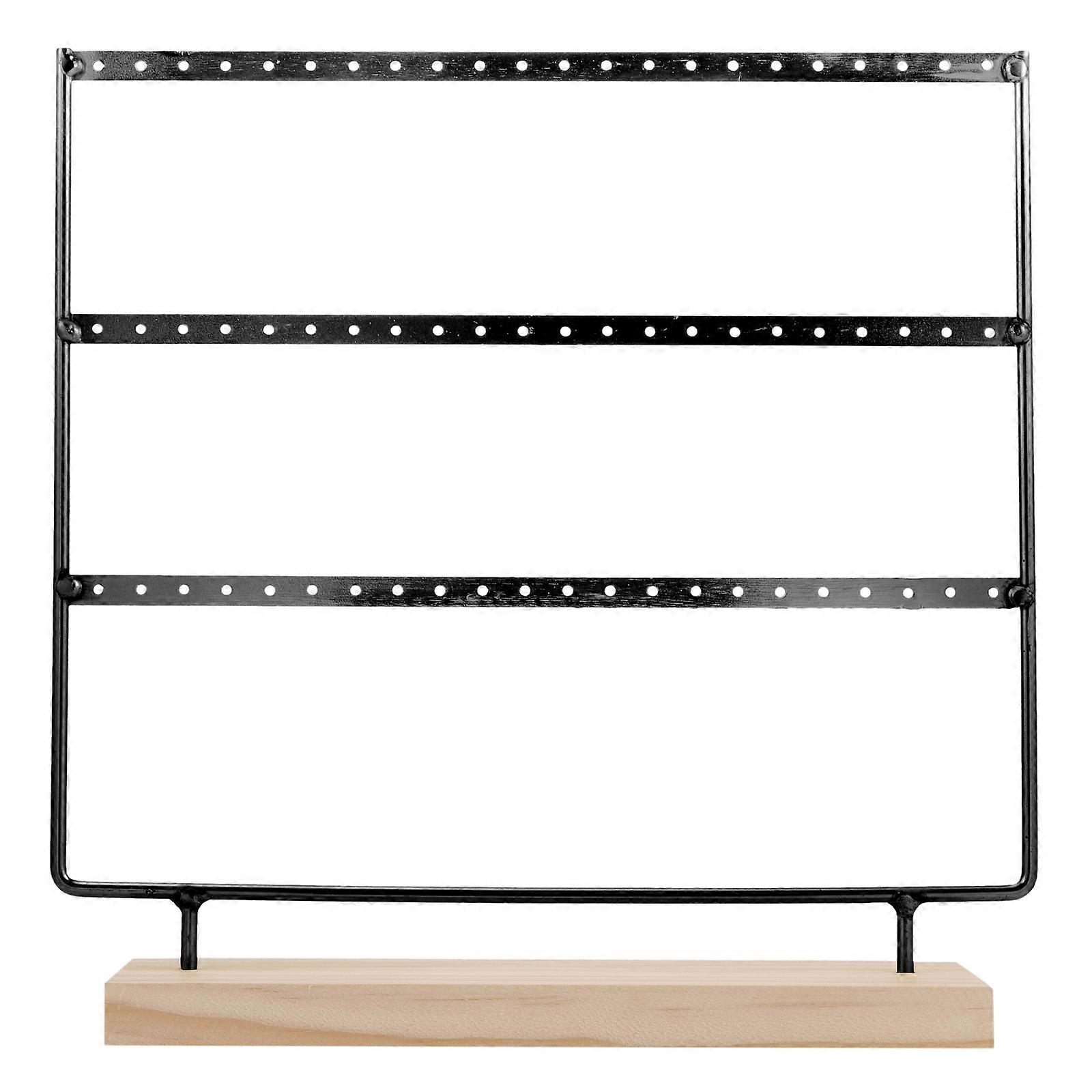 Black Iron Jewelry Display Stand for Elegant Jewelry Organization and Showcase in Stores and Homes 3 Layers