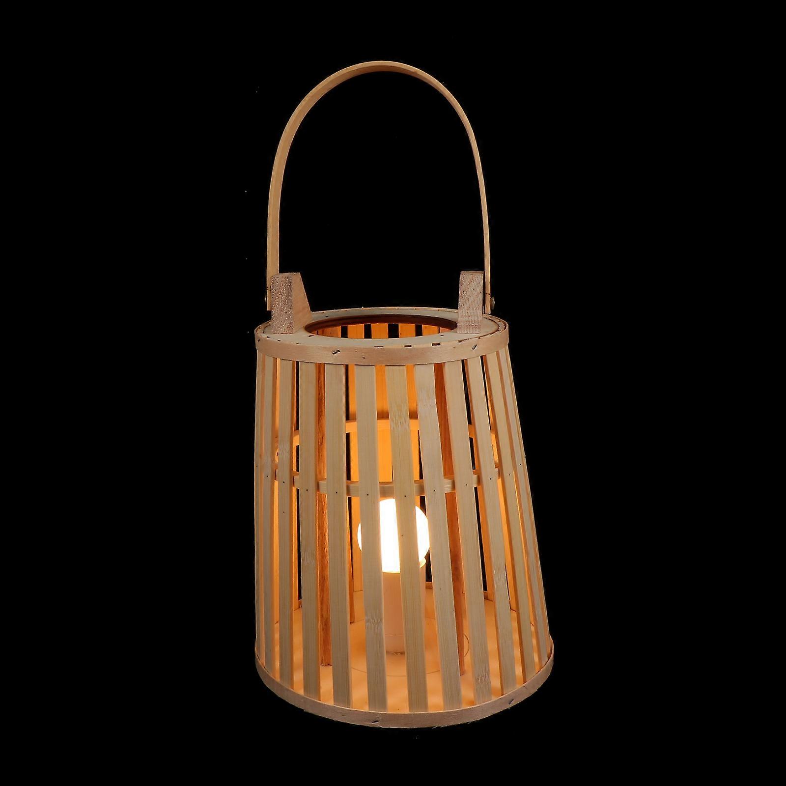 Minimalist Table Lamp Bamboo Lamp Indoor Decoration Light Brown Color 1Pack