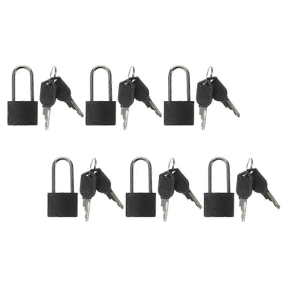 6 Sets Replacement Padlock Small Padlocks with Keys for Luggage Safety
