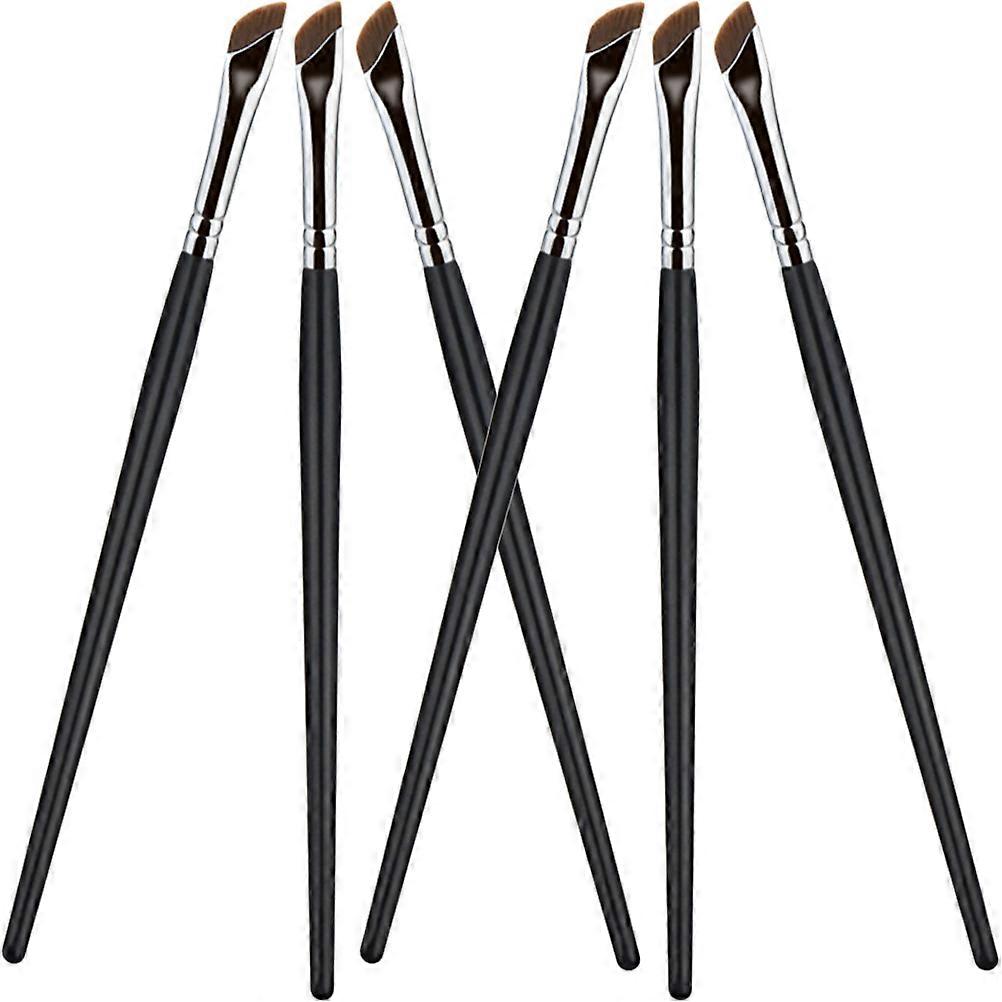 Angled Eyeliner Brush for Eye Makeup with Artificial Fiber Bristles and Comfortable Wood Handle Black