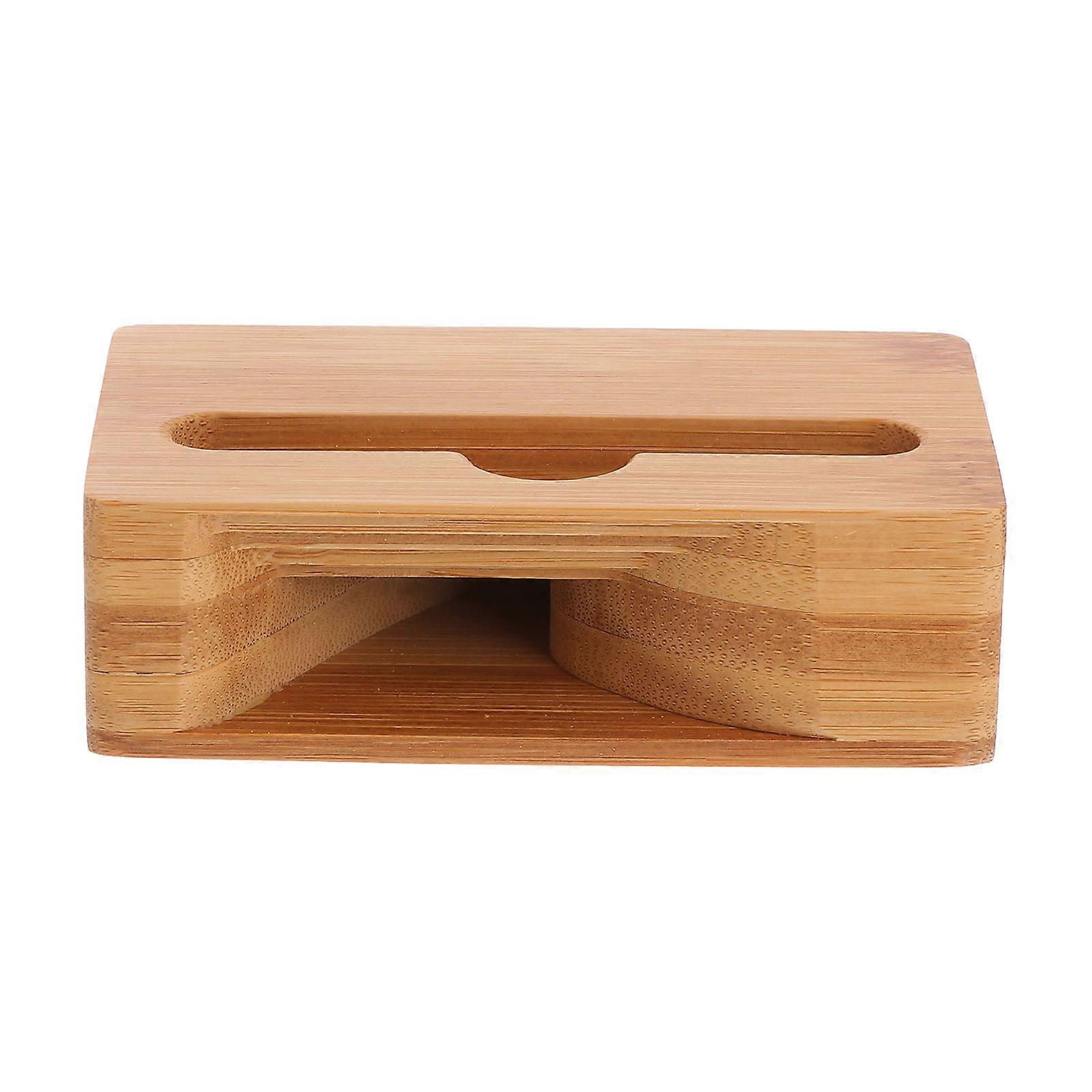 Bamboo Phone Stand Desk Cell Phone Stand For Desk Wooden Material Music Sharing Relaxed Style 1Set