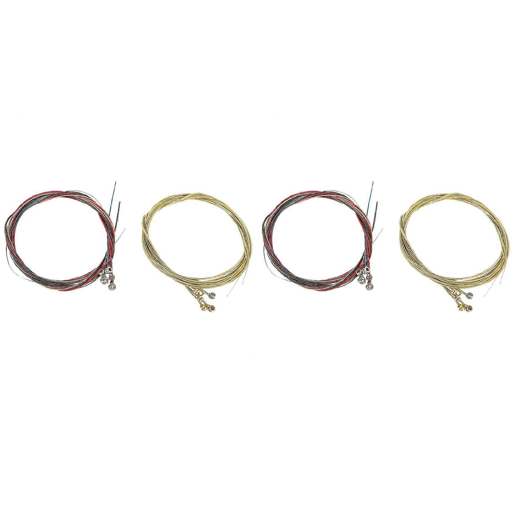 4 Sets of 24 Guitar Strings Replacement Steel String for Acoustic Guitar Guitar Changing Tool