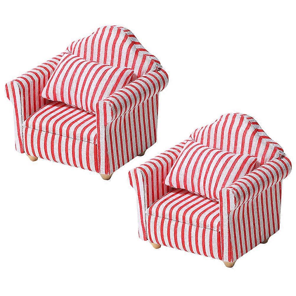 2pcs Dollhouse & Striped Furniture Accessories for Creative Play & Imaginative Storytelling