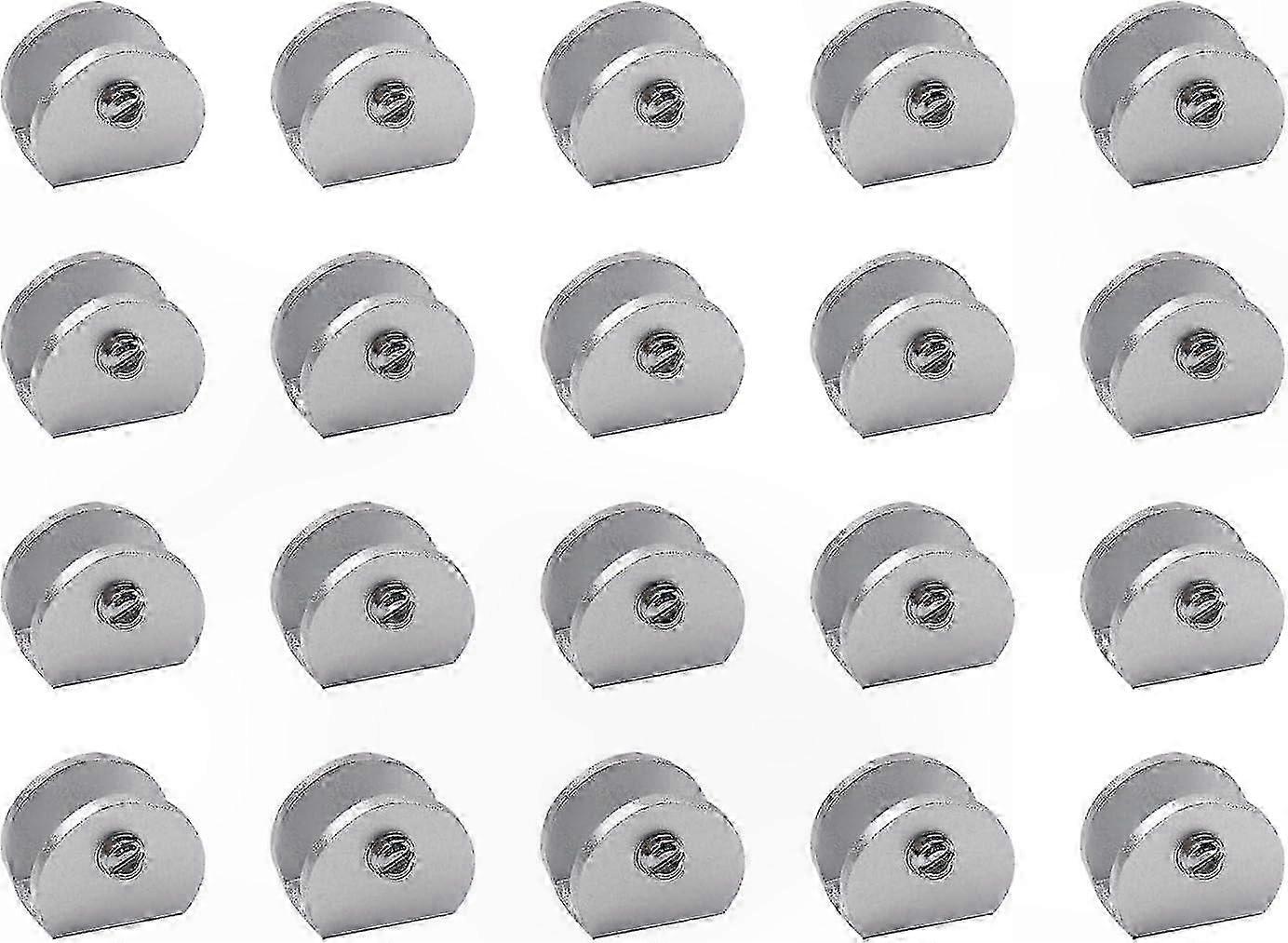 20Pcs Glass Shelf Brackets 4-8mm Clips for Bookcase and Display Shelves